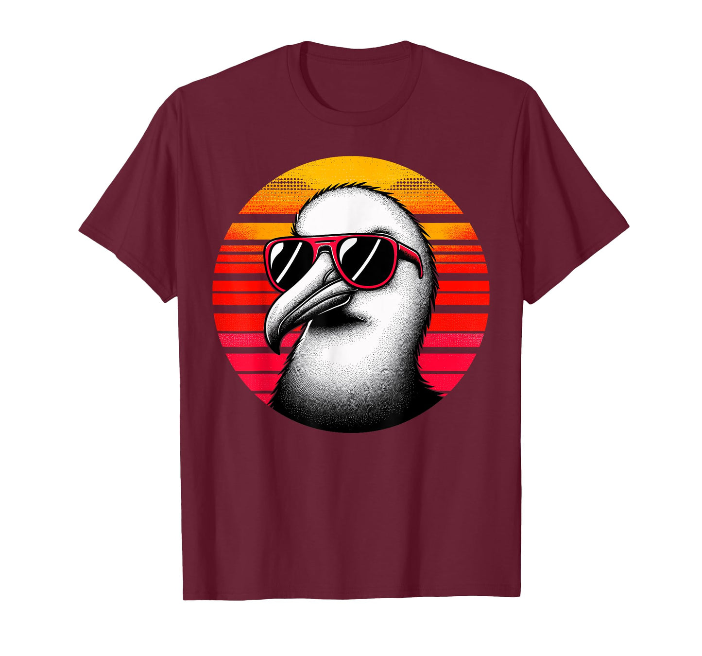 Albatross Bird Sunglasses Sunset Retro Style Vintage 70s T-Shirt