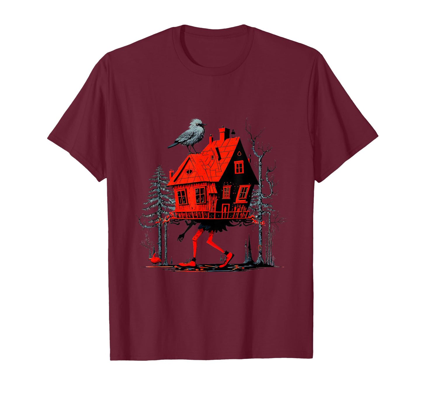Walking House on Chicken Legs Slavic folklore Baba Yaga Art T-Shirt