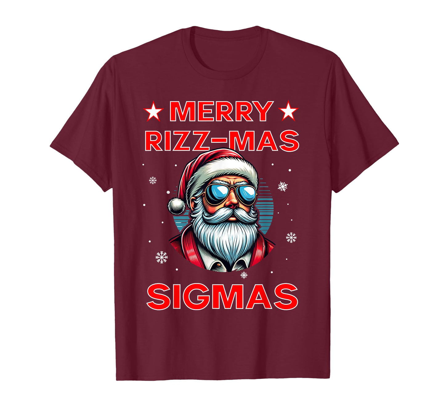 Merry Rizz Mas Sigmas Funny Middle School Alpha Christmas T-Shirt