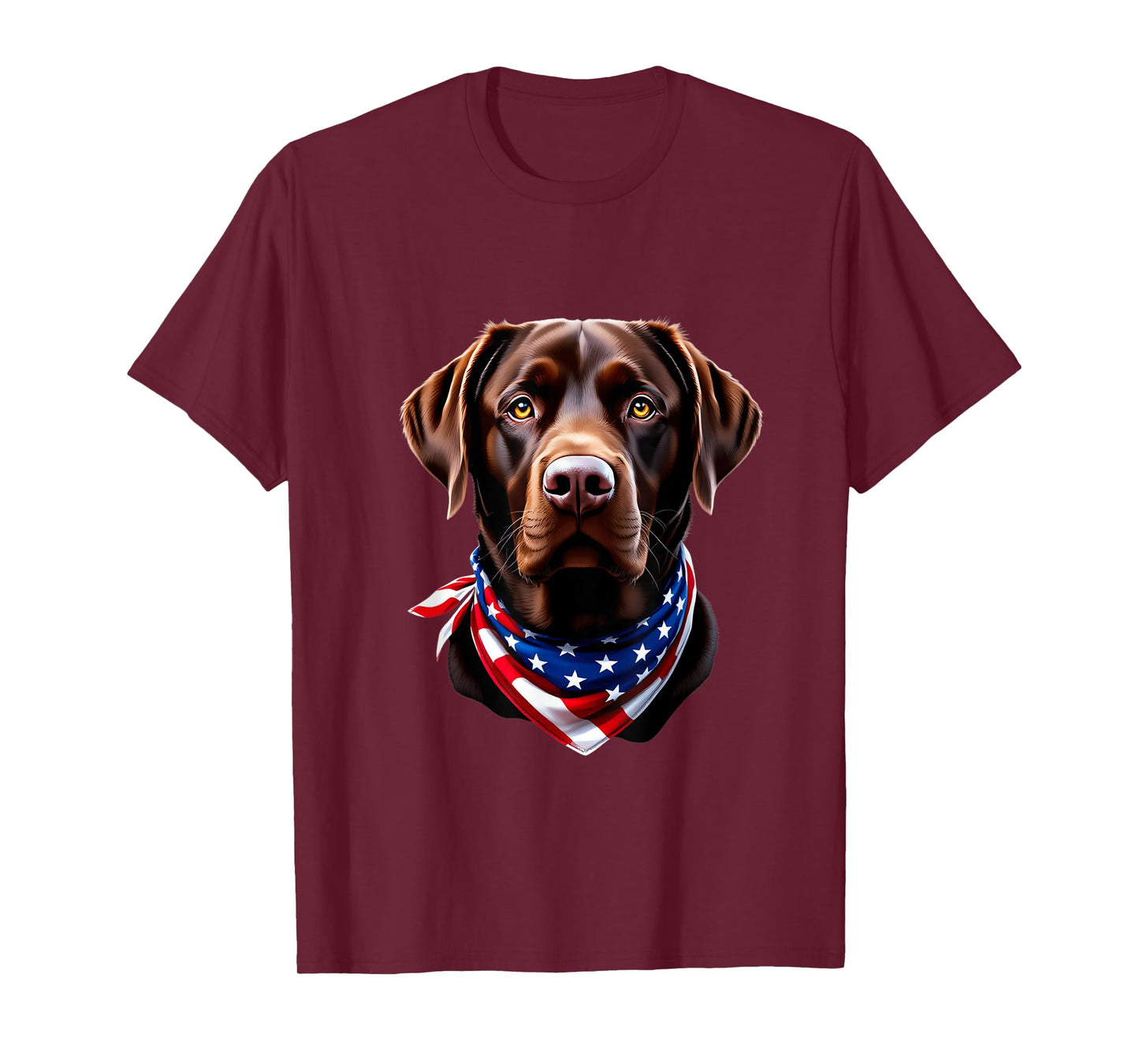 Chocolate Lab American Flag 4th Of July Chocolate Labrador T-Shirt