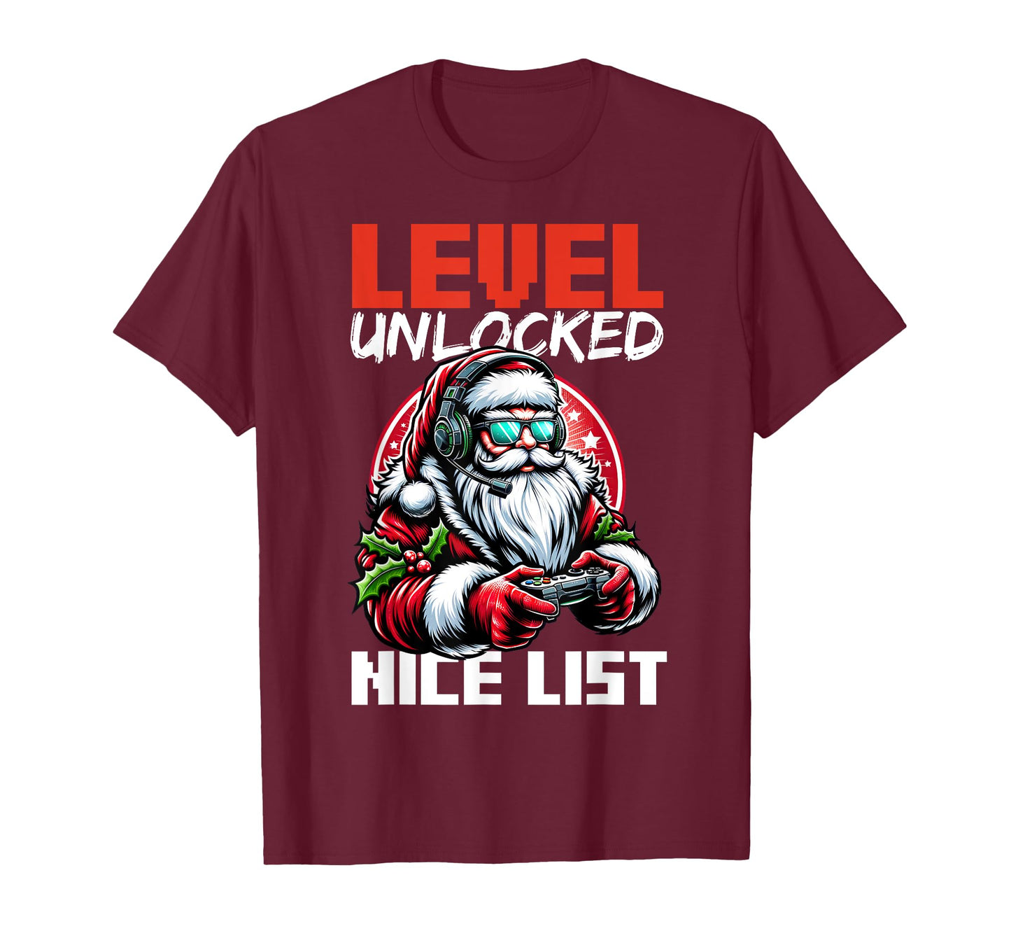 Christmas Gamer Boys Nice List Video Game Santa Xmas T-Shirt