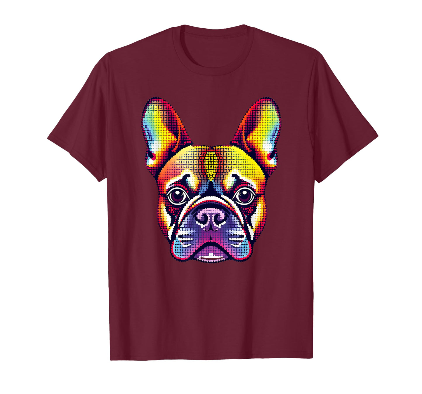 Colorful Dot Art French Bulldog Graphic for Teachers & Kids T-Shirt