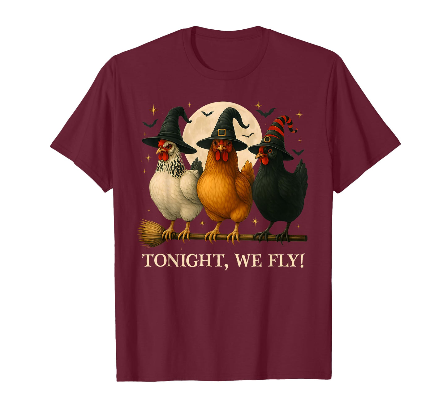 Funny Chicken Halloween Costume Tonight We Fly Spooky Season T-Shirt