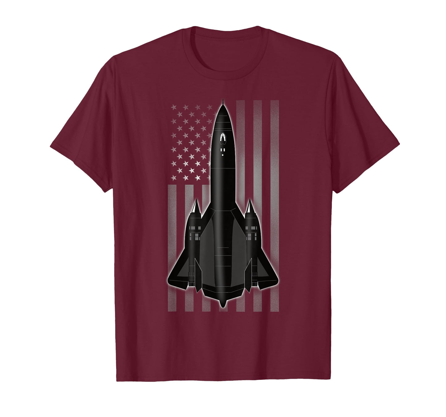 SR-71 Blackbird and American Flag T-Shirt