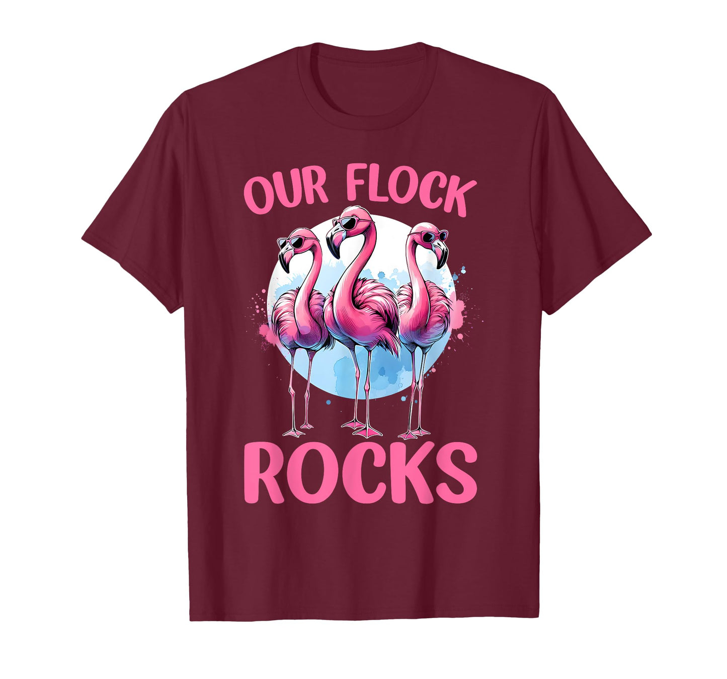 Our Flock Rocks Flamingos Lover Family Vacation Group T-Shirt