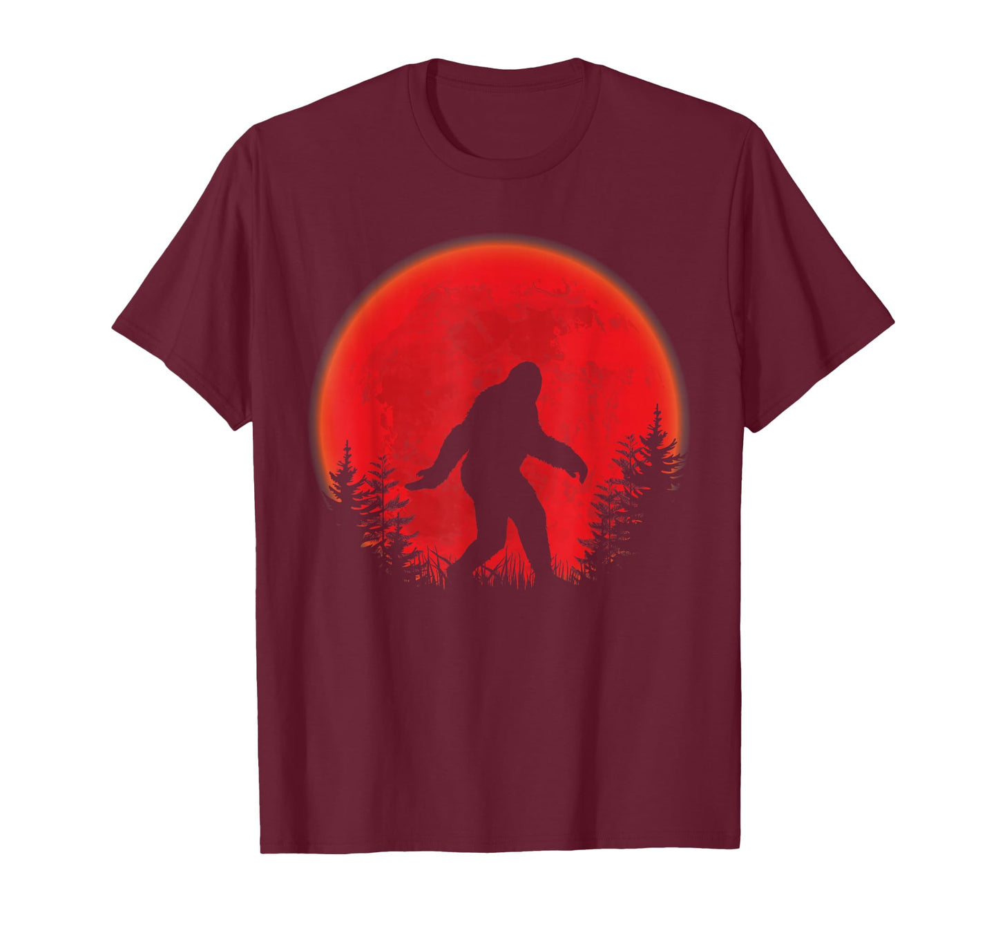 Halloween Shirt for Men Boys Kids Blood Moon Bigfoot T-Shirt