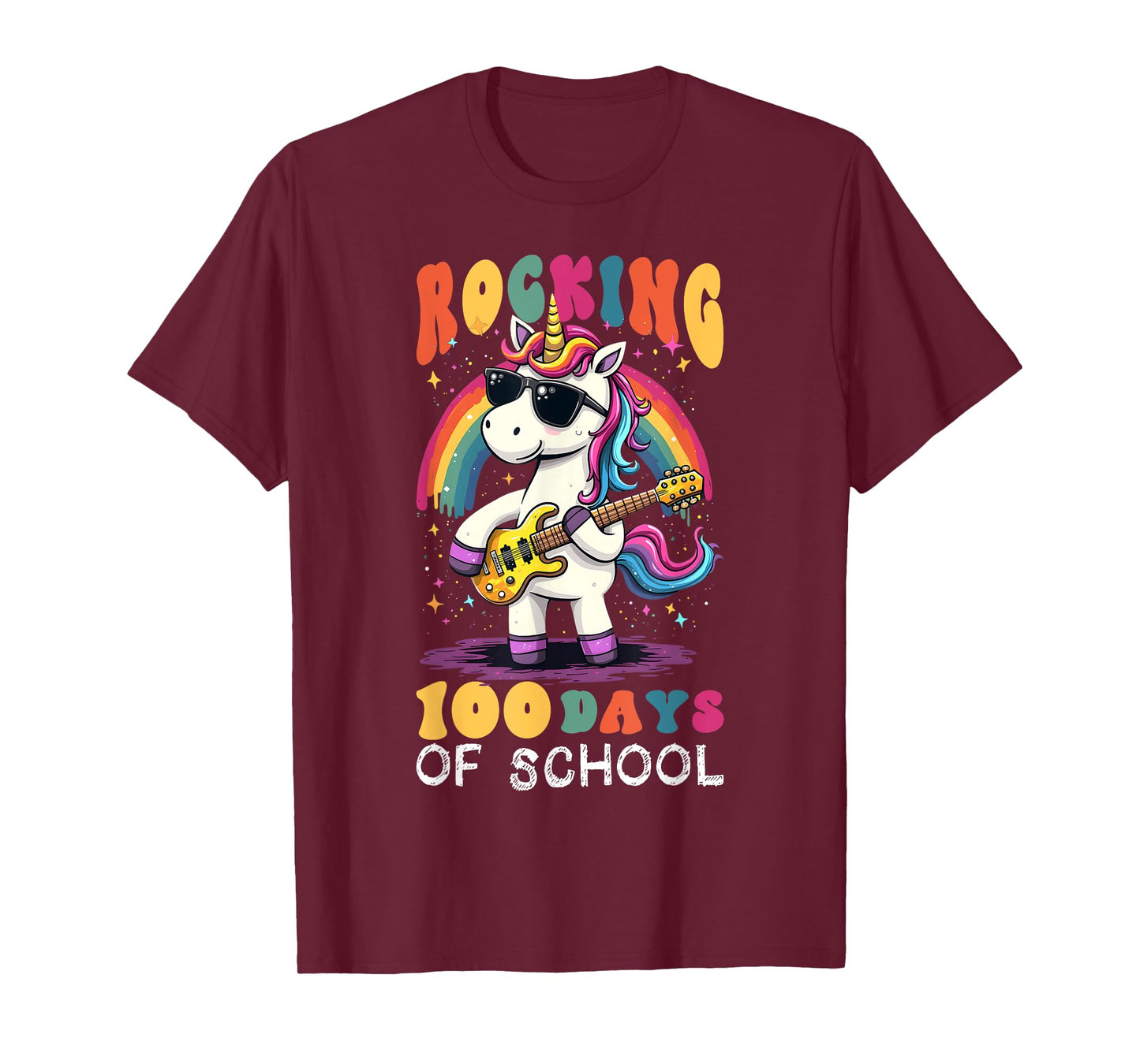 I rocked 100 days of school Unicorn 100 Magical Days Teacher T-Shirt