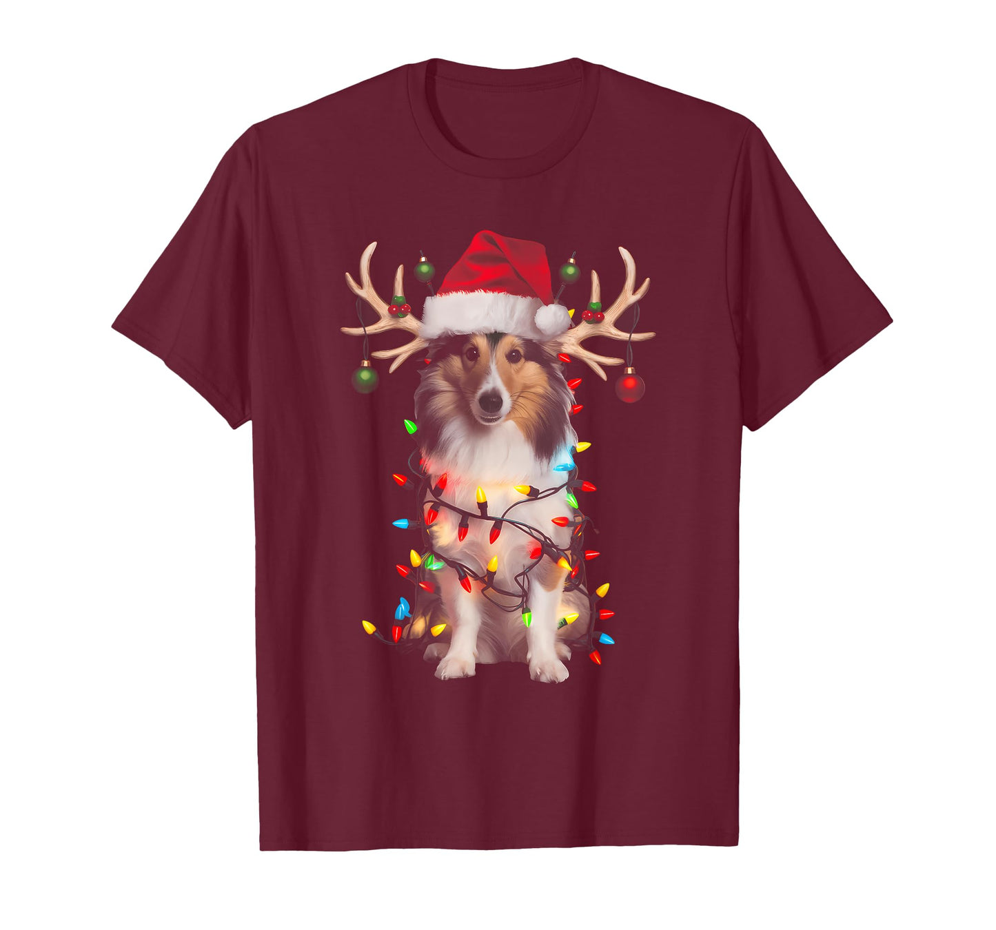 Shetland Sheepdog Christmas Tree Shirt Shetland Sheepdog Men Women Kids T-Shirt