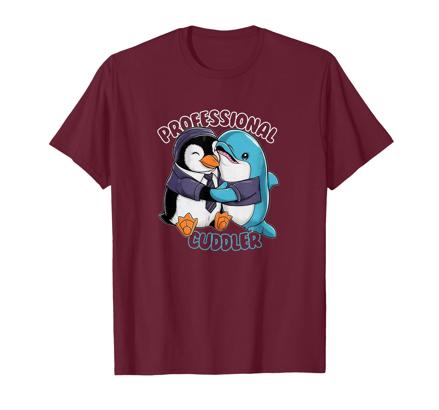 Cute Hugging Expert Dolphin Penguin Cuddle Therapist Hugs T-Shirt