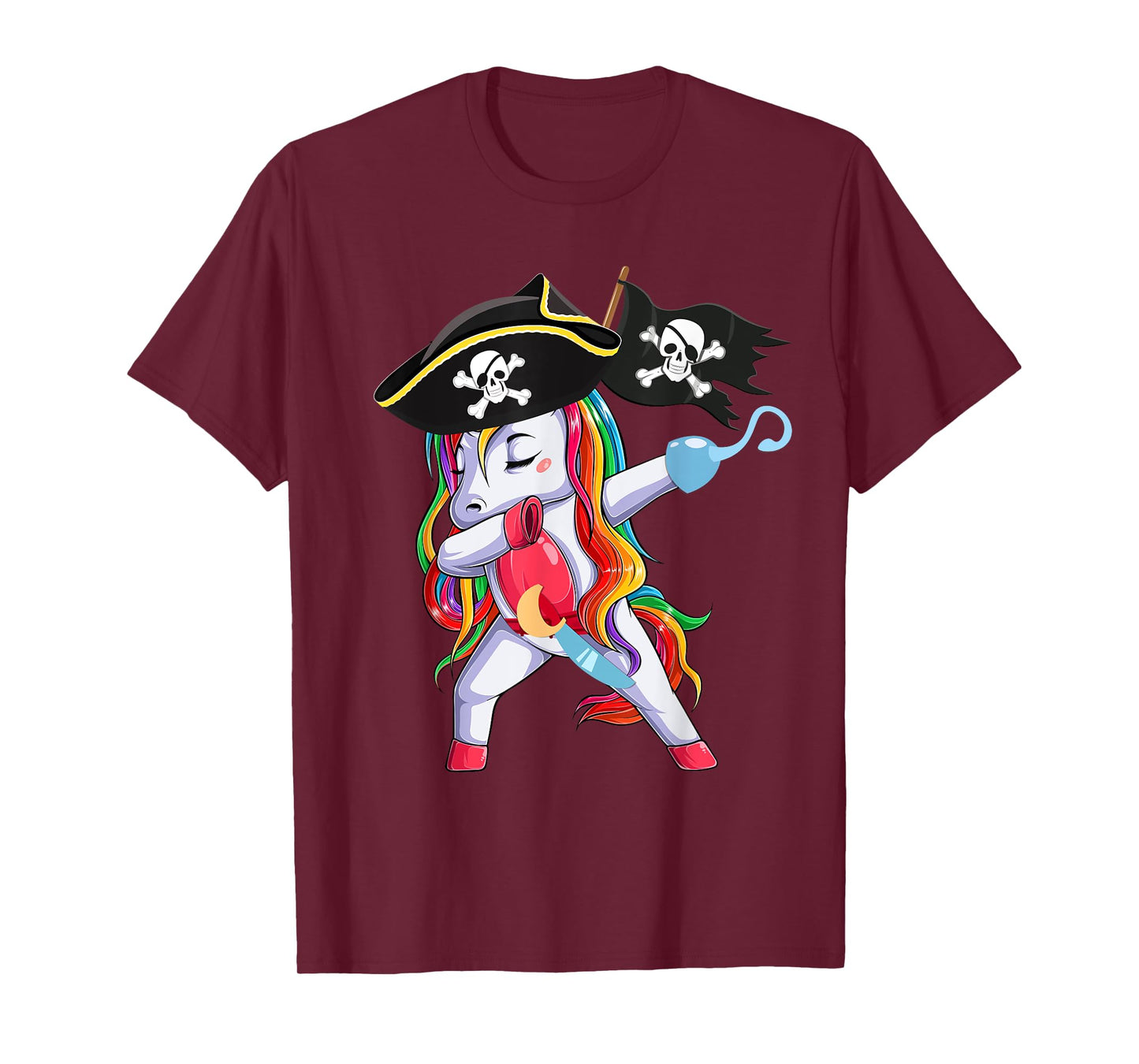 Halloween Dabbing Cute Pirate Unicorn Apparel Kids Girls T-Shirt