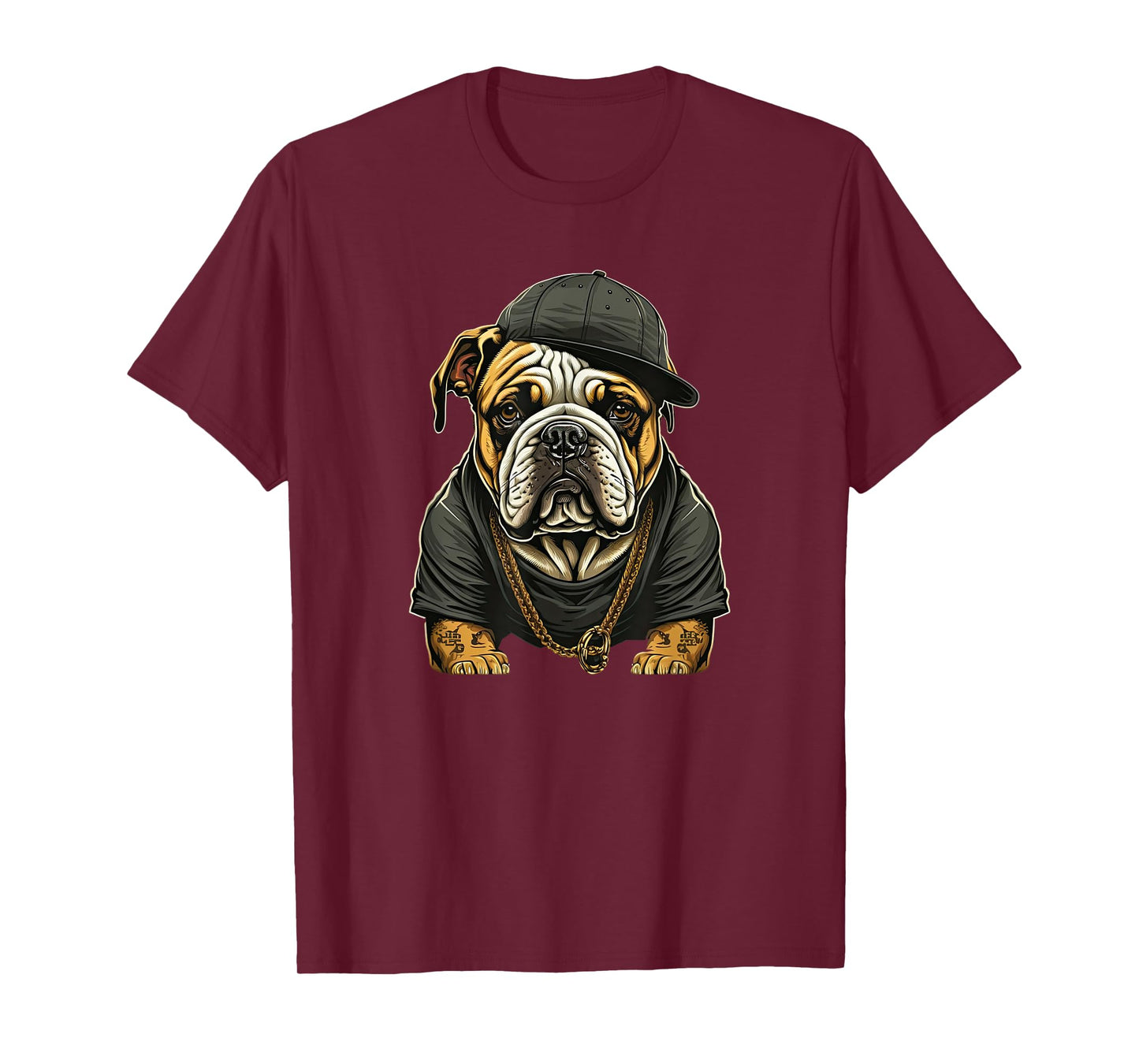 Funny Bulldog Dog Rap Hip-hop Rapper R&B Men Women Girls Kids T-Shirt