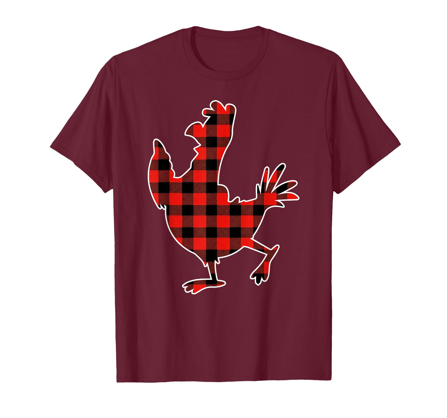 Red Buffalo Plaid Pajama Chicken Merry Christmas T-Shirt