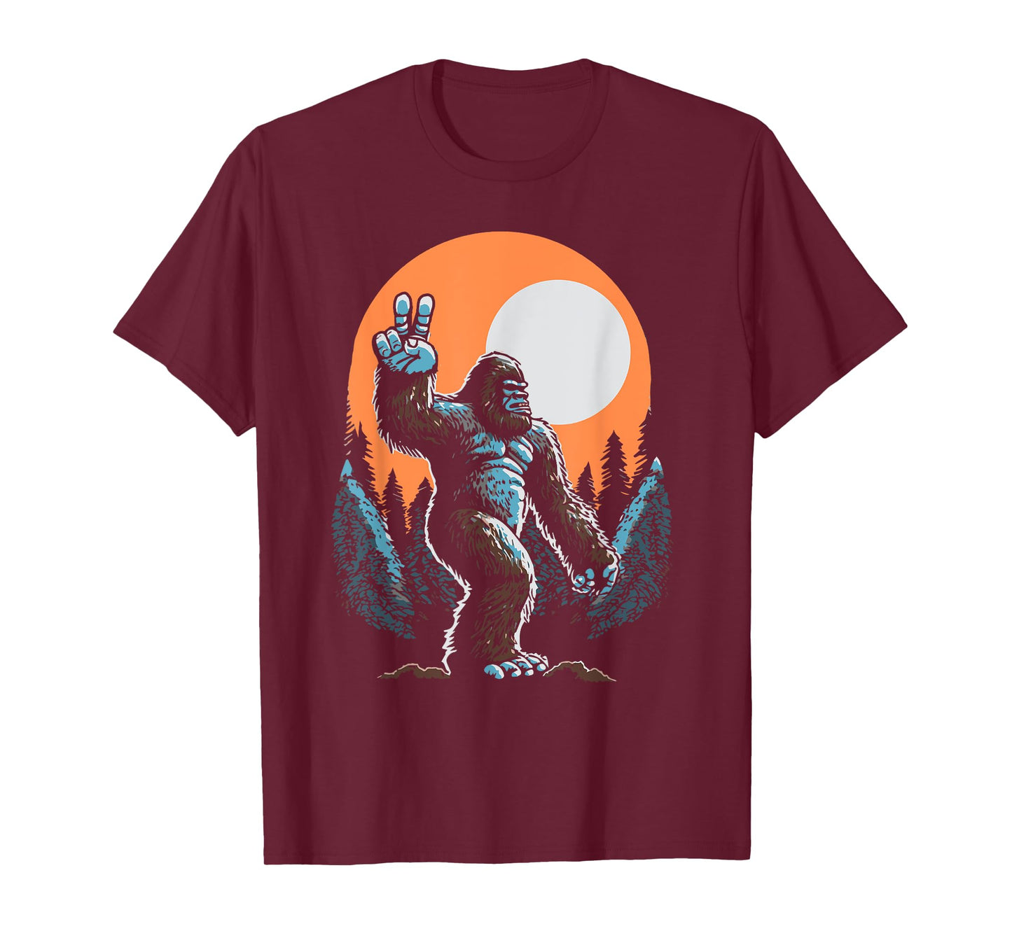 Peace! Sasquatch Hand Peace Sign Bigfoot Vintage Yeti T-Shirt