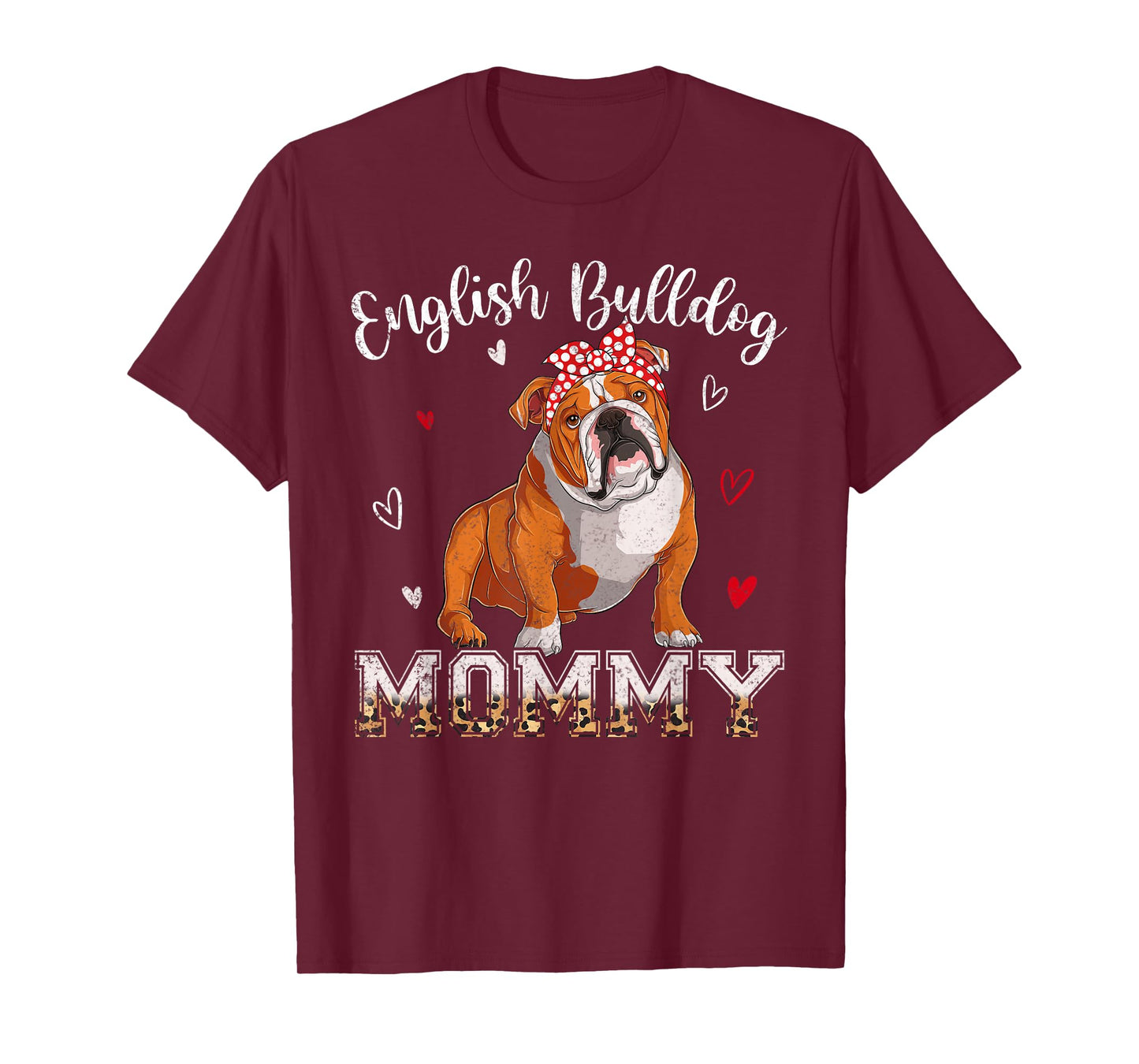 Dog Mommy Headband Heart English Bulldog Lover Mothers Day T-Shirt
