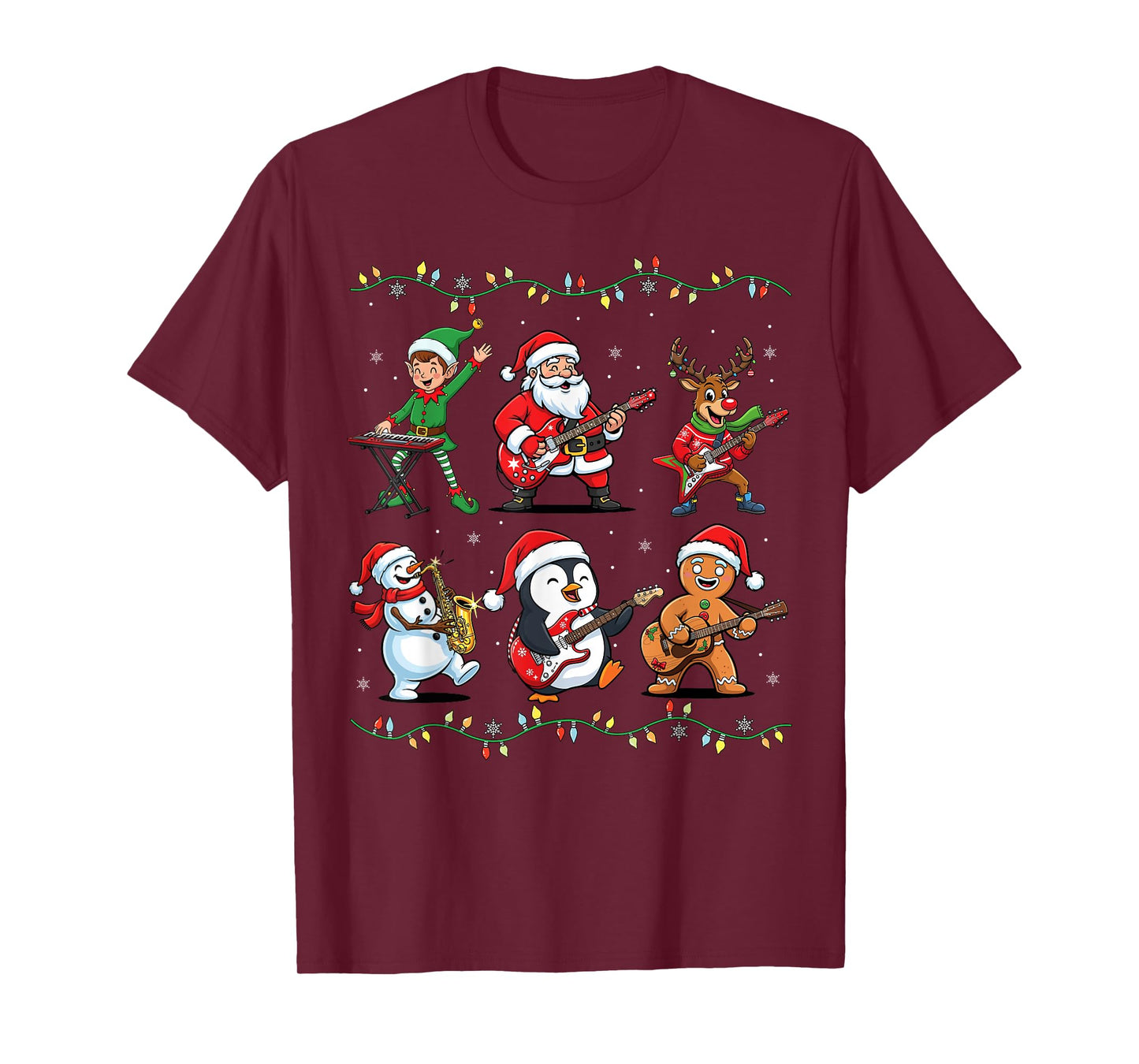 Christmas Shirts for Women Men Funny Xmas Santa Music T-Shirt
