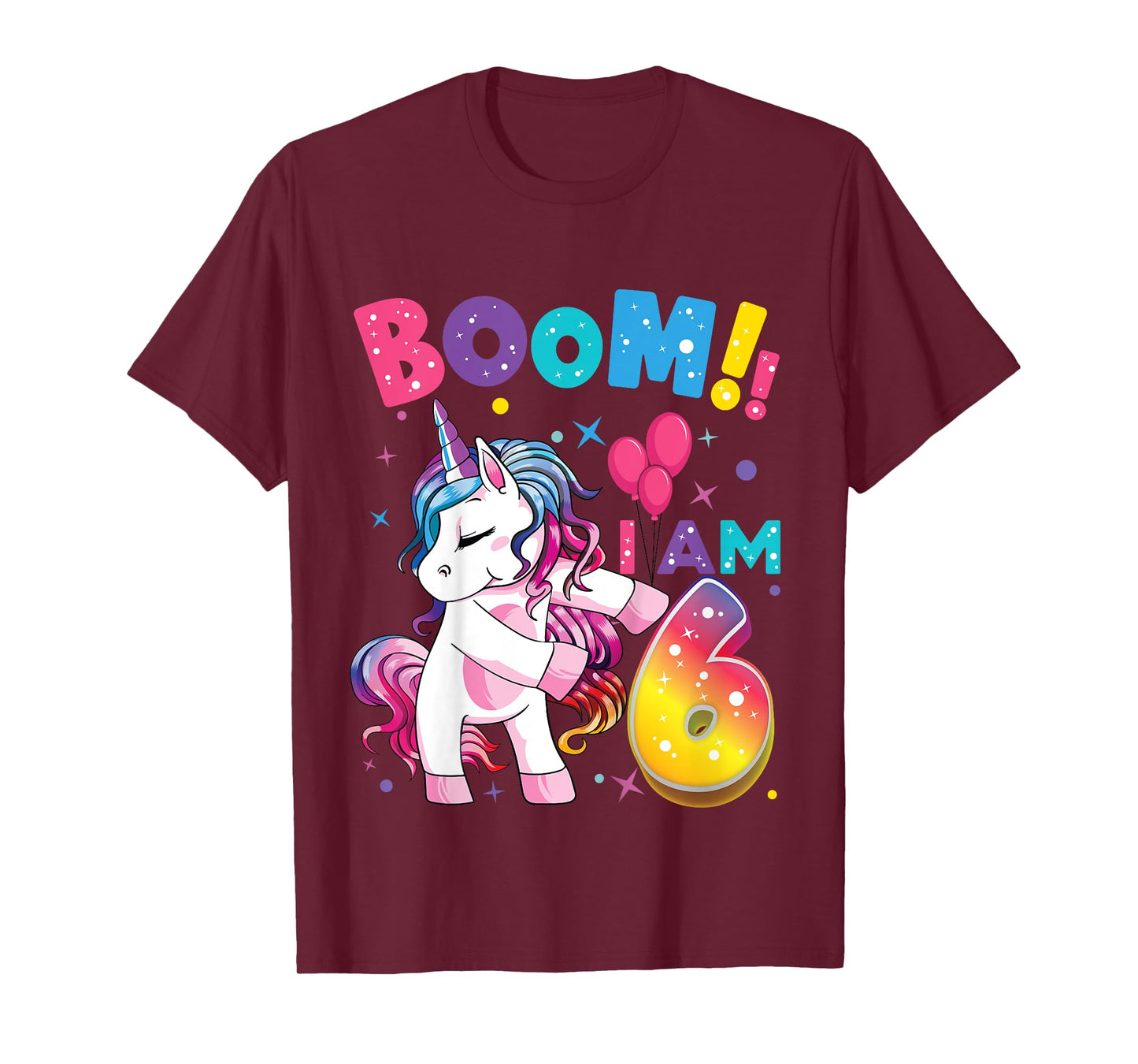 6 Years Old Unicorn Flossing 6th Birthday Girl Unicorn Party T-Shirt