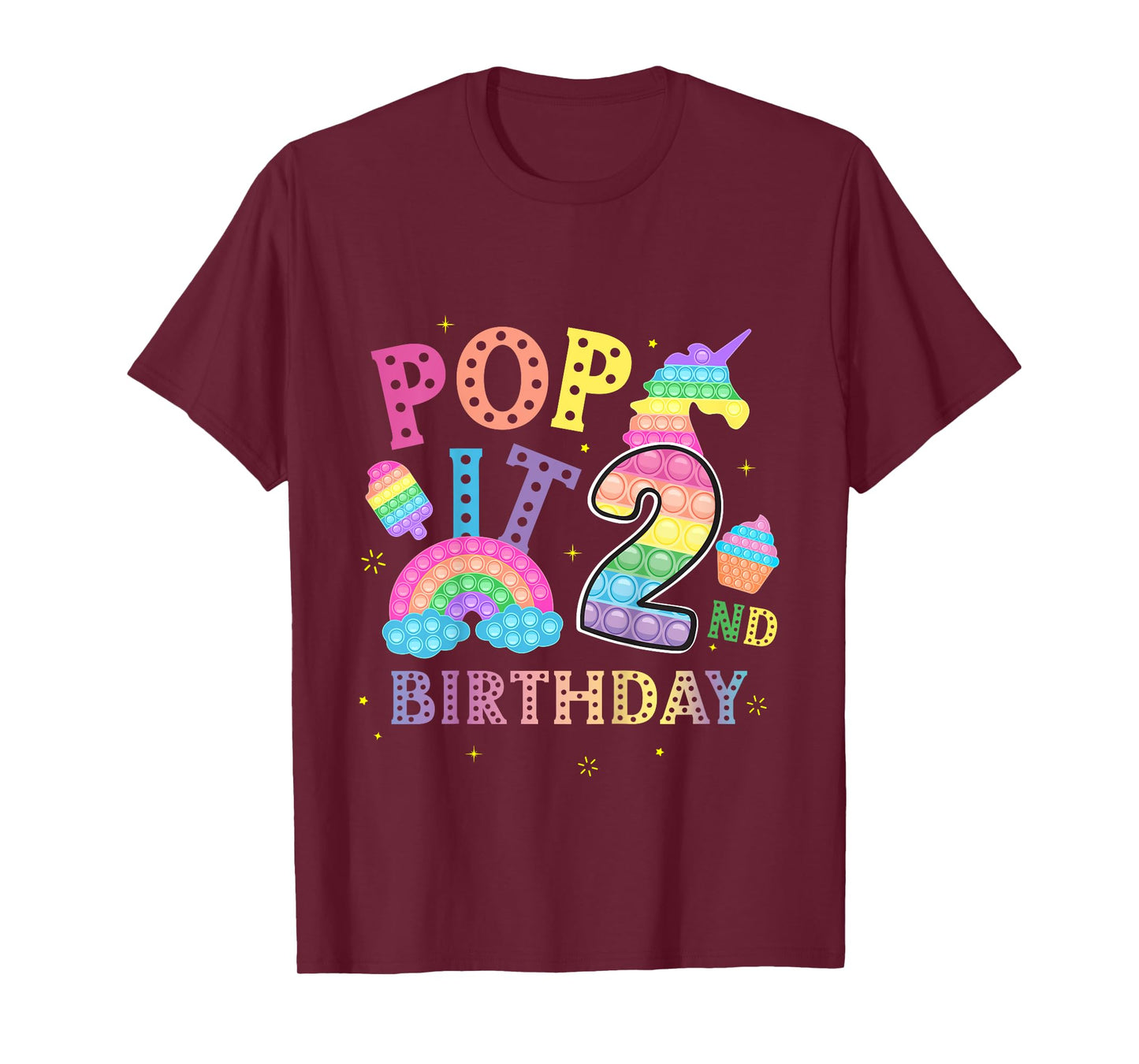 2nd birthday pop 2 year popping party for girls pop it T-Shirt