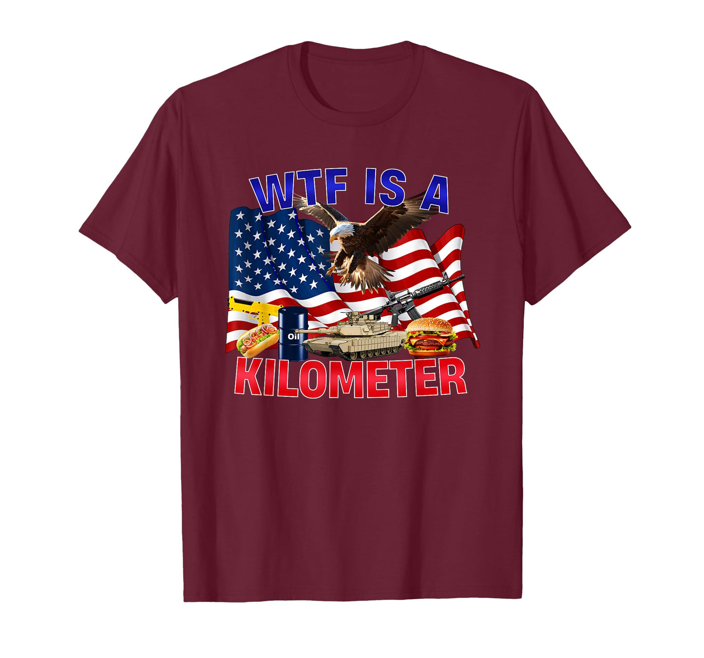 The Bald Eagle American Flag WTF Is A Kilometer T-Shirt