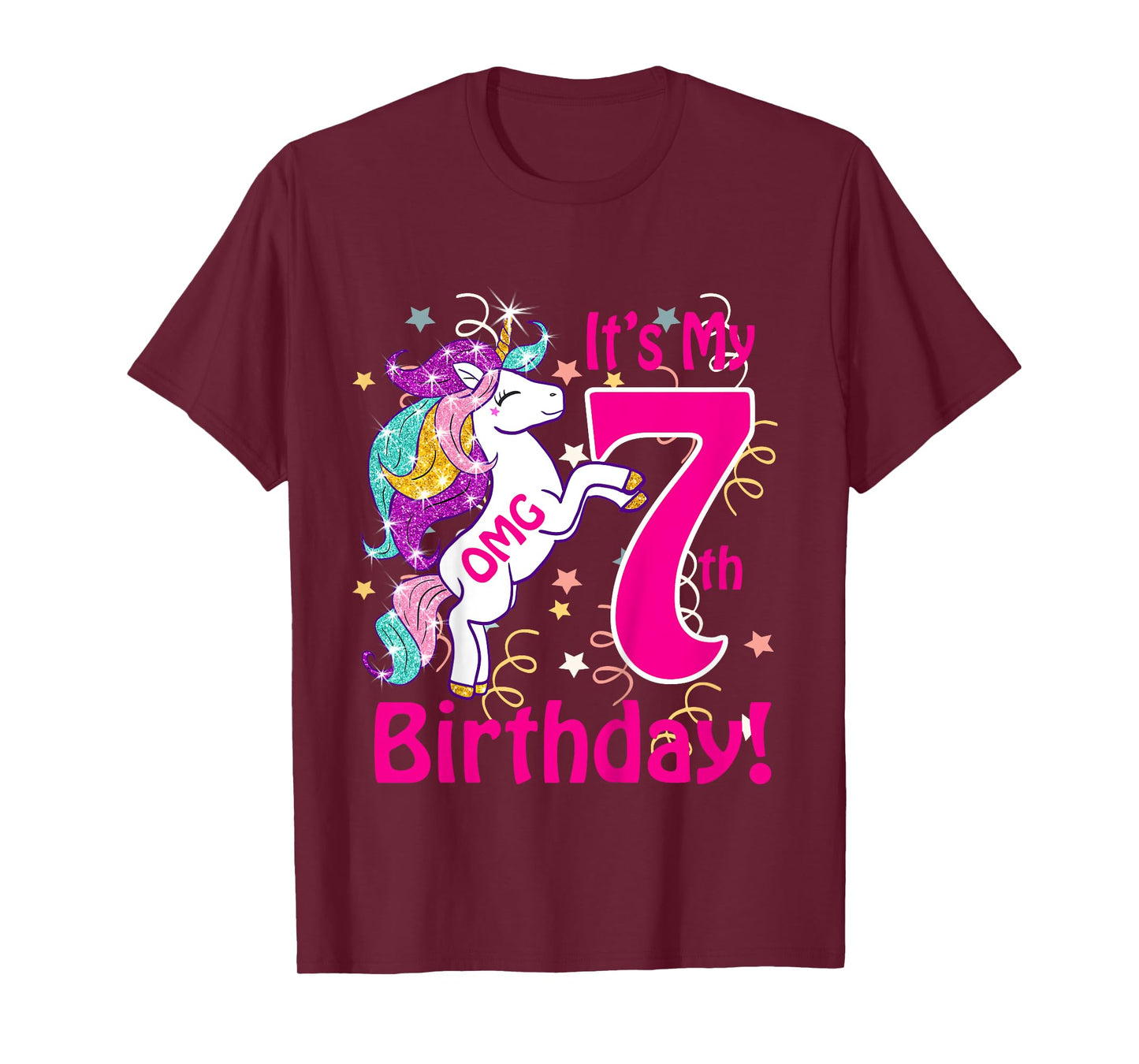 OMG It's My 7th Birthday Girls Unicorn (7 years old) outfit T-Shirt