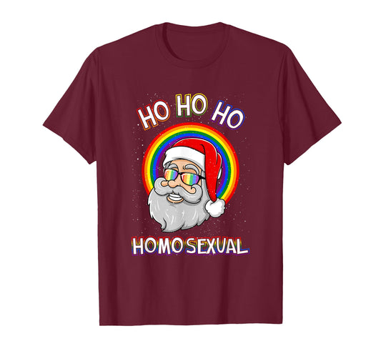 Ho Ho Homosexual LGBT Gay Santa Claus Ugly Christmas Sweater T-Shirt