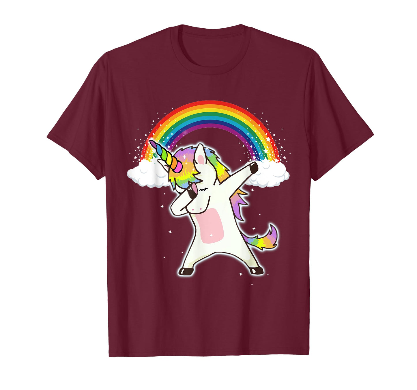 Dabbing Unicorn Shirt Cute Unicorn Dab Dance With Rainbow T-Shirt
