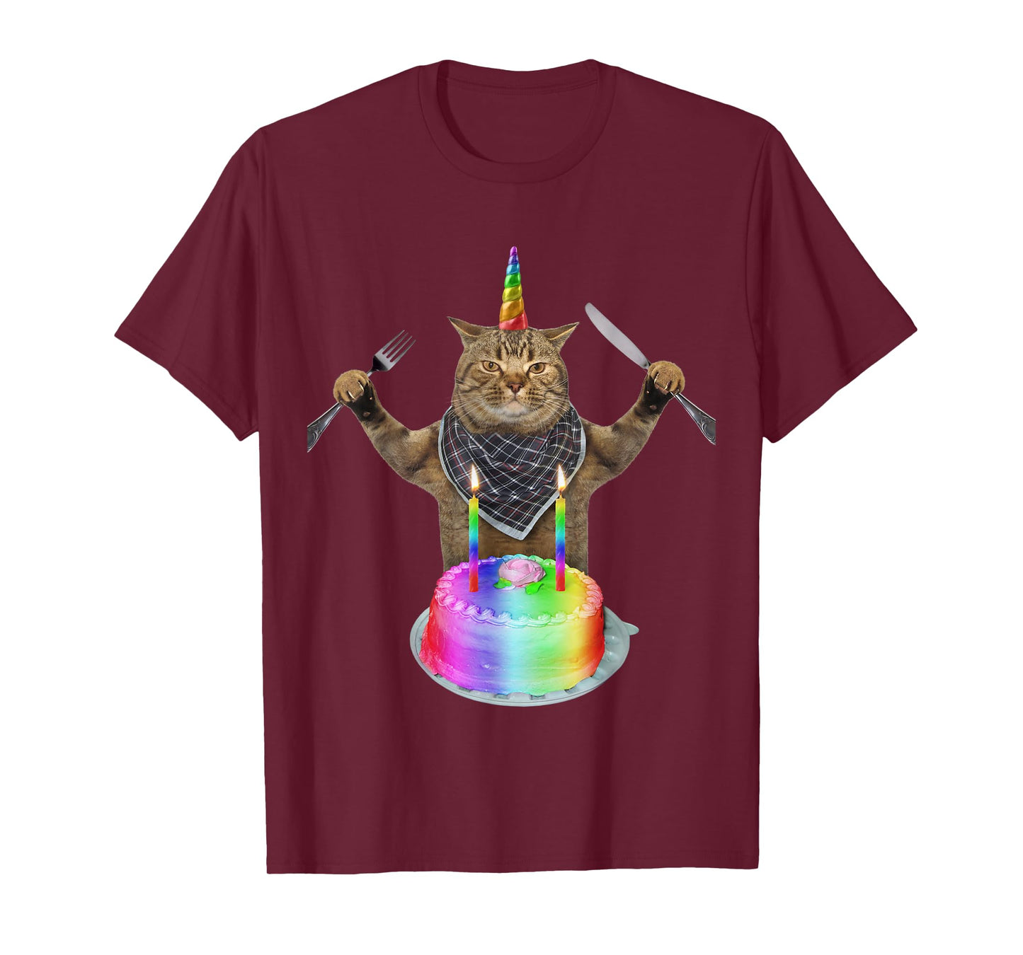 Funny cat unicorn with a birthday cake T-Shirt for Men Women Girls Kids