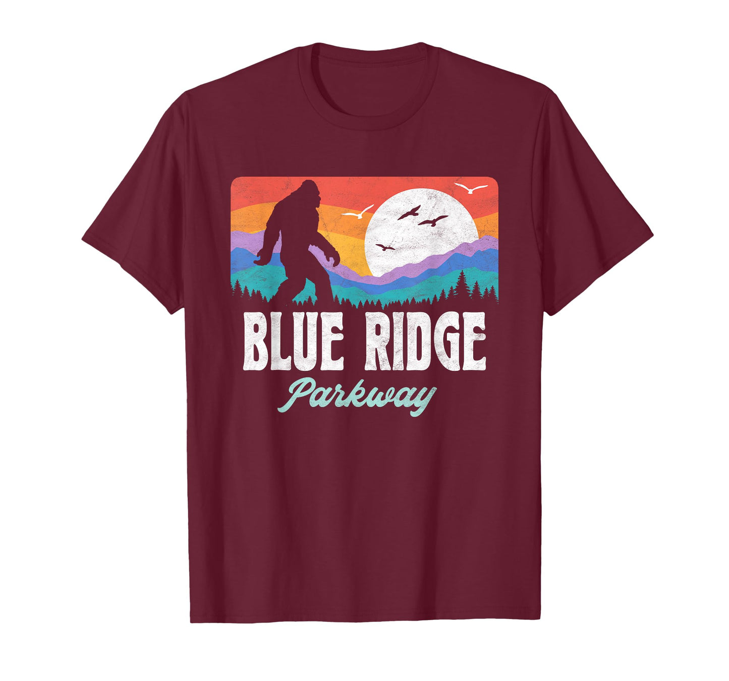 Vintage Blue Ridge Parkway Bigfoot Mountains Graphic T-Shirt