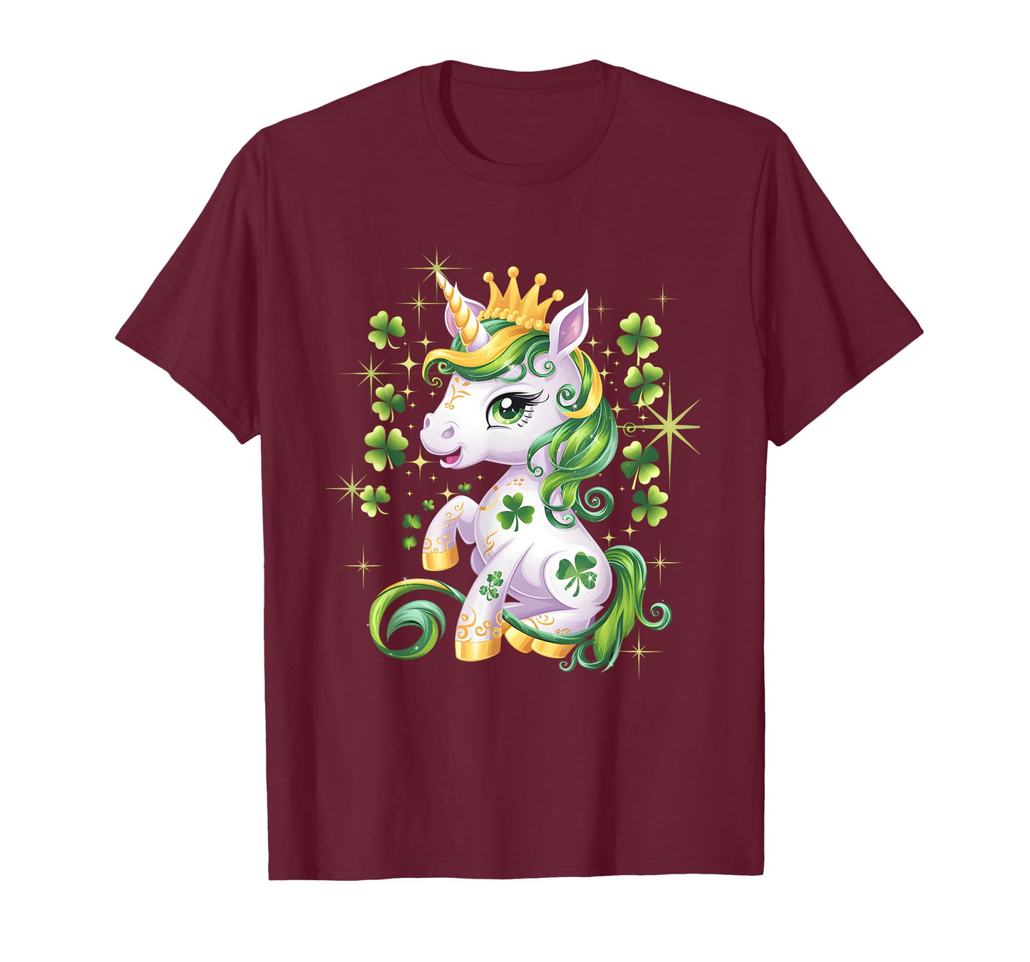 Cute Unicorn Shamrock St Patricks Day Girls Kids Lepricorn T-Shirt
