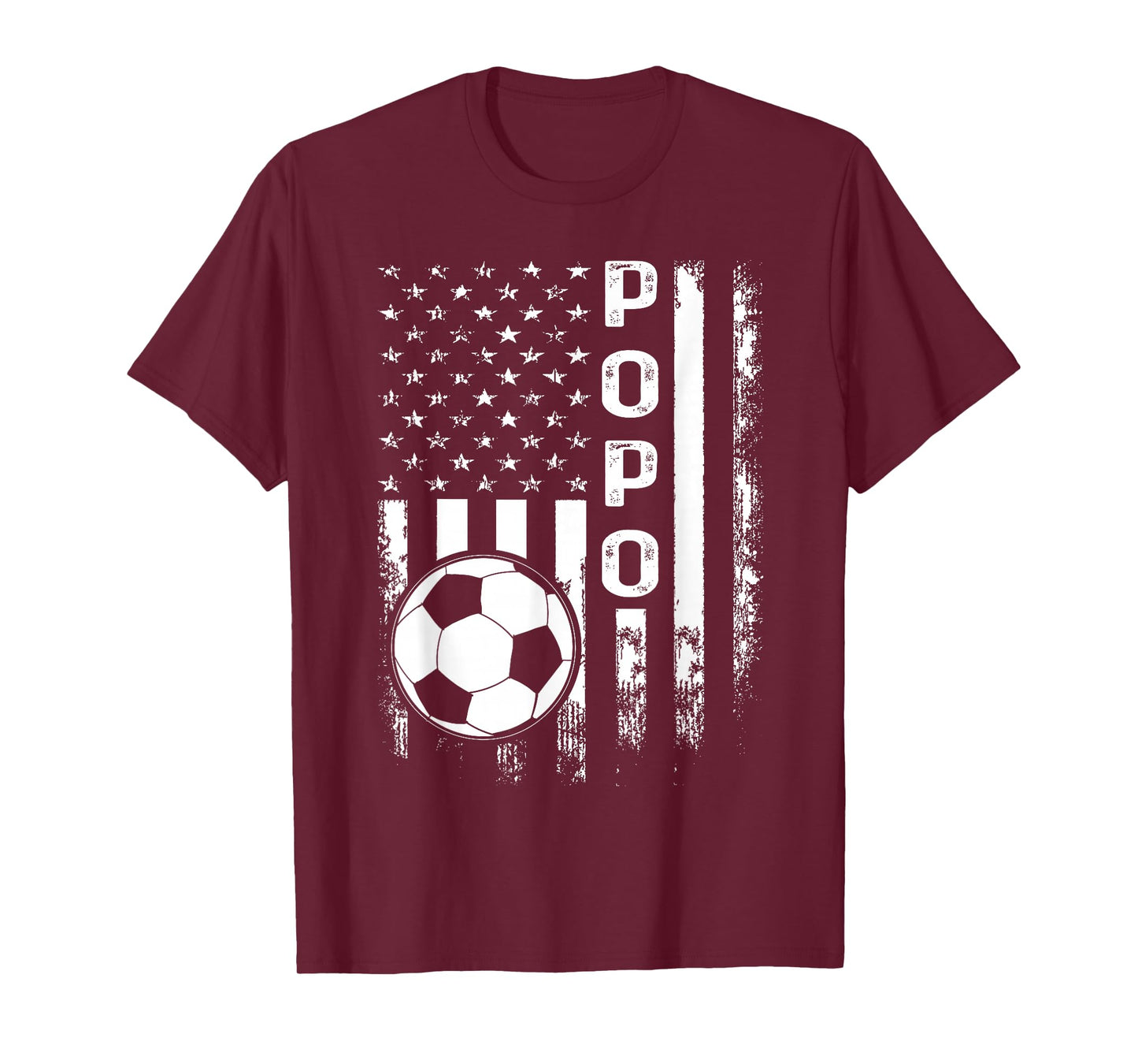 Soccer Popo America Flag Vintage Christmas Xmas T-Shirt
