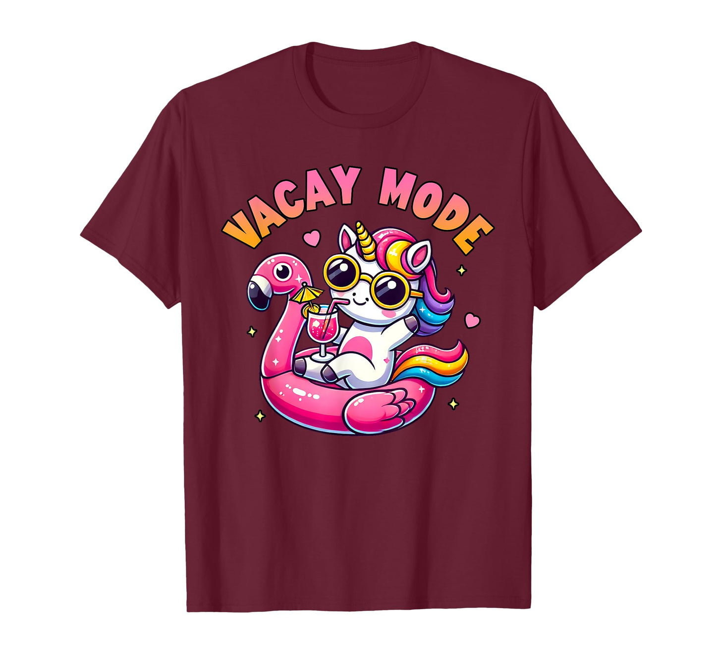 Vacay Mode Cute Unicorn Funny Family Vacation Gift Kids Girl T-Shirt