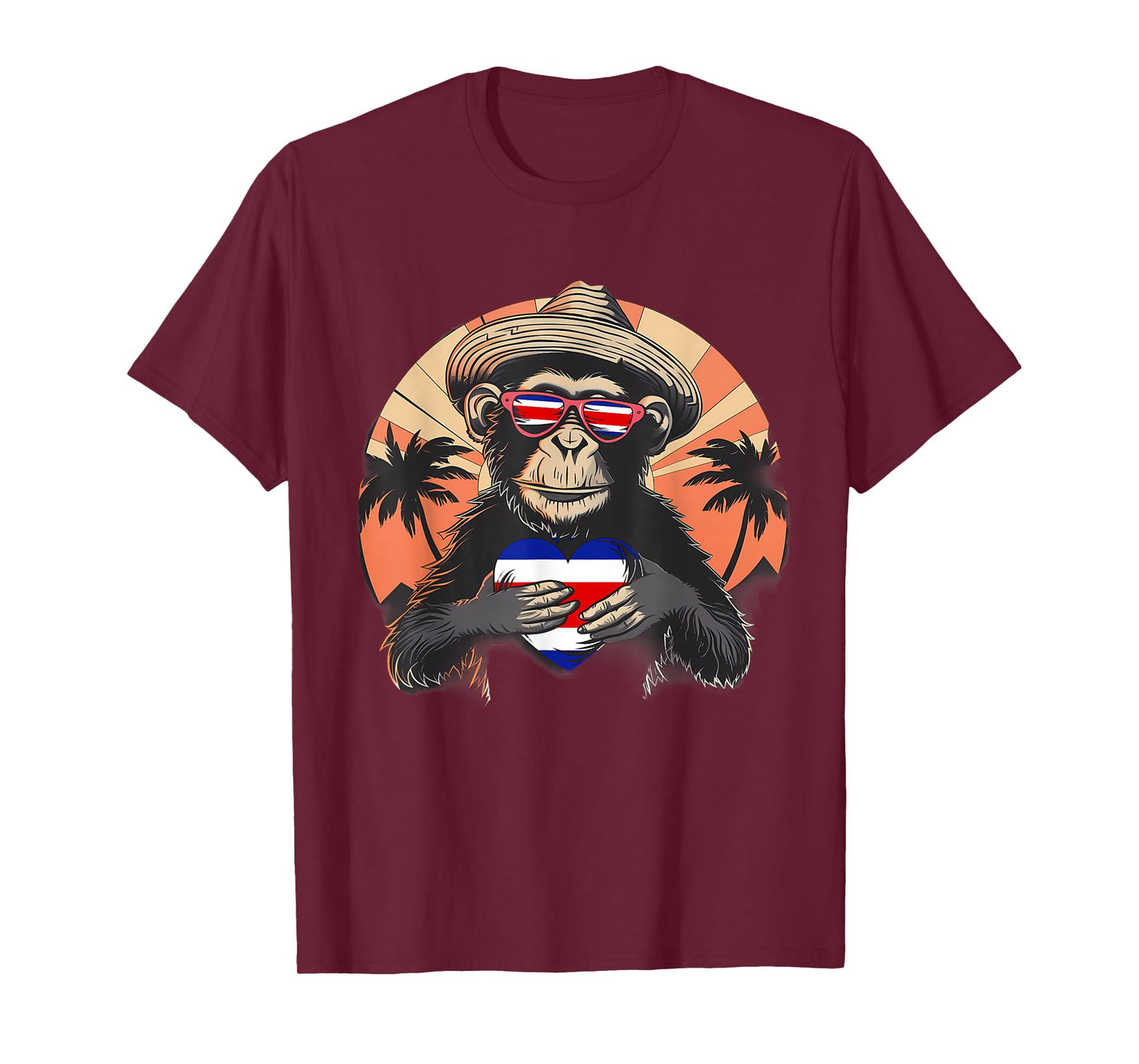 Costa Rica Monkey Sunset Costa Rican Pride Costa Rican Flag T-Shirt