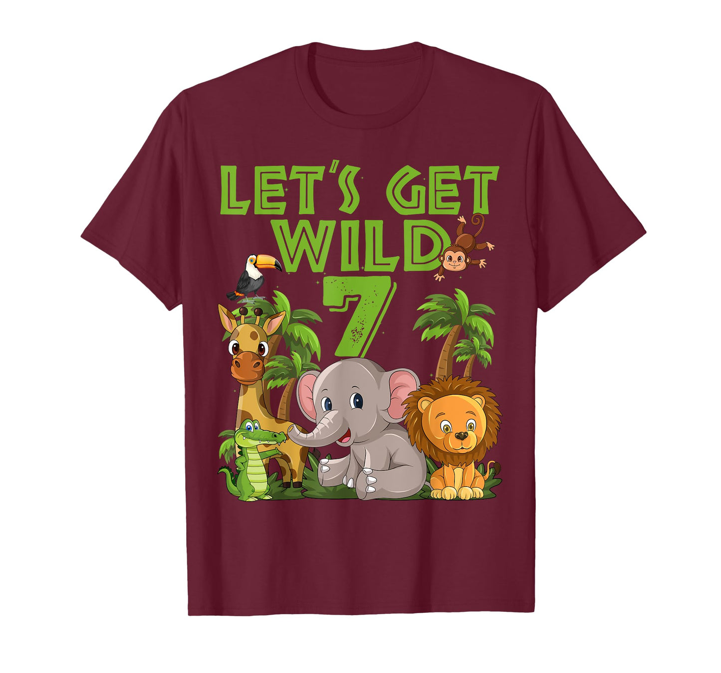 7 Year Old Zoo Birthday Safari Jungle Animal 7th B-day T-Shirt