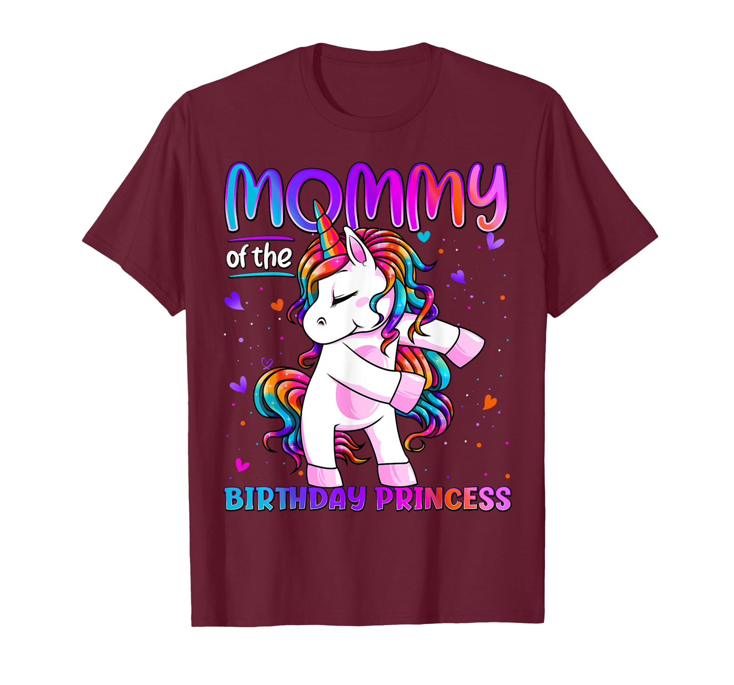 Mommy of the Birthday Princess Girl Flossing Unicorn Mom T-Shirt