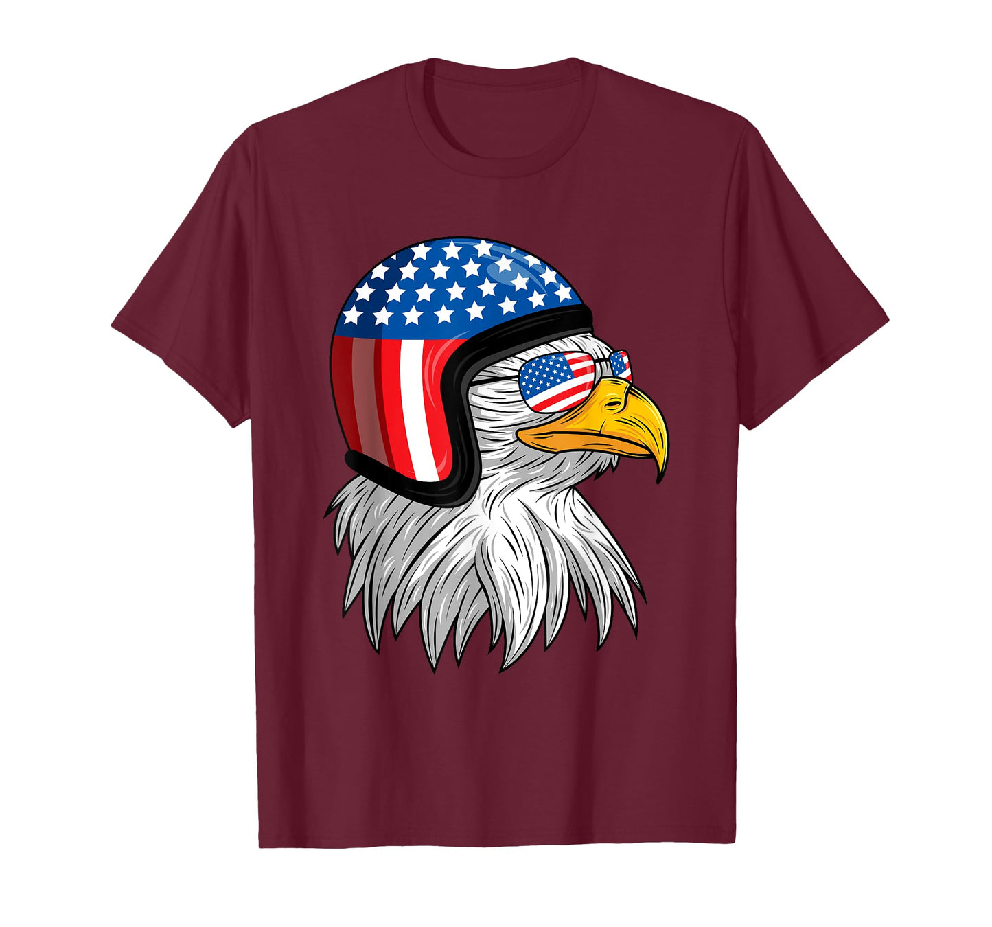 Funny Eagle Mullet Helmet USA 4th Of July American Flag Gift T-Shirt