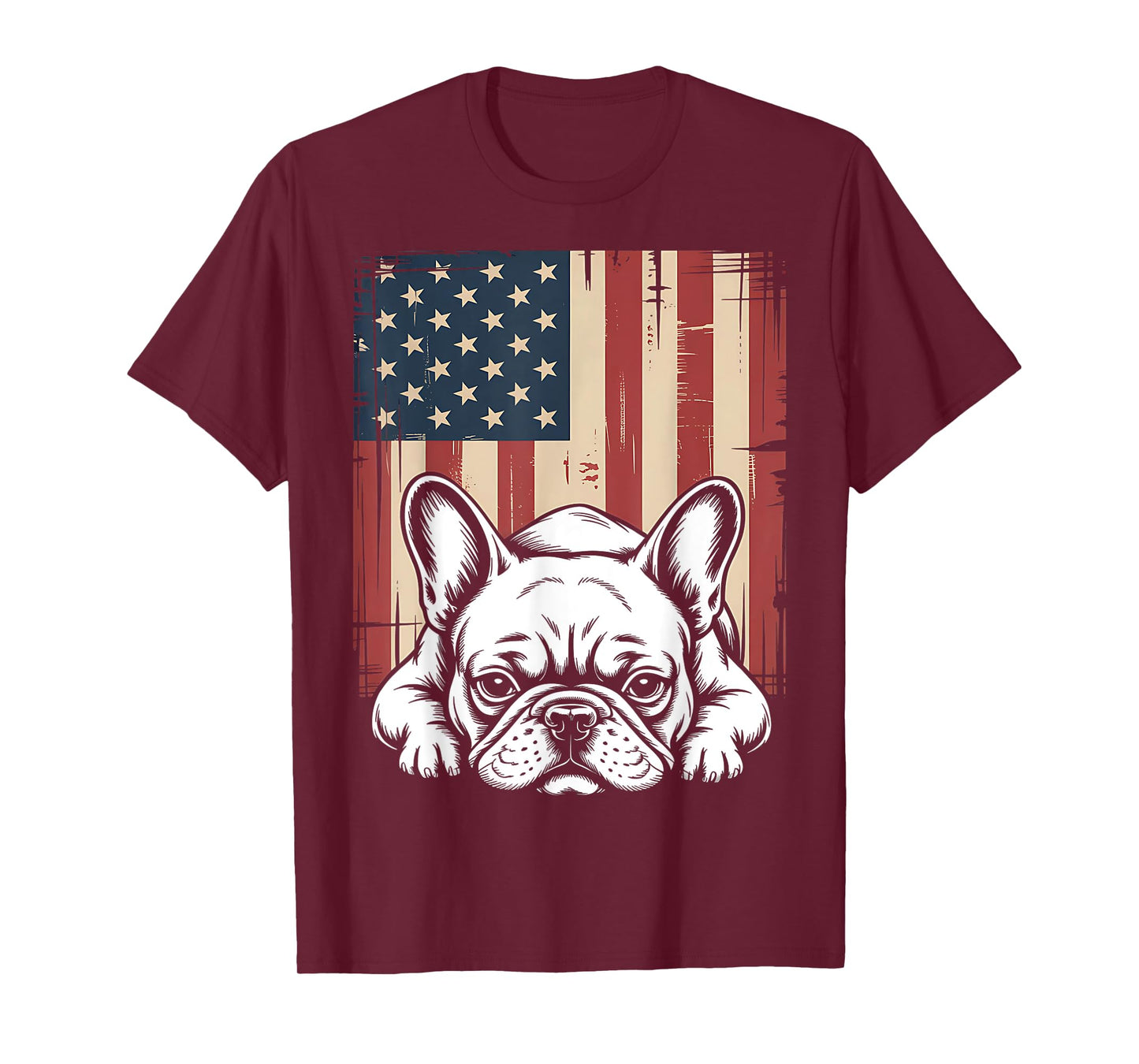 Patriotic French Bulldog American Flag Dog T-Shirt for Men Women Girls Kids