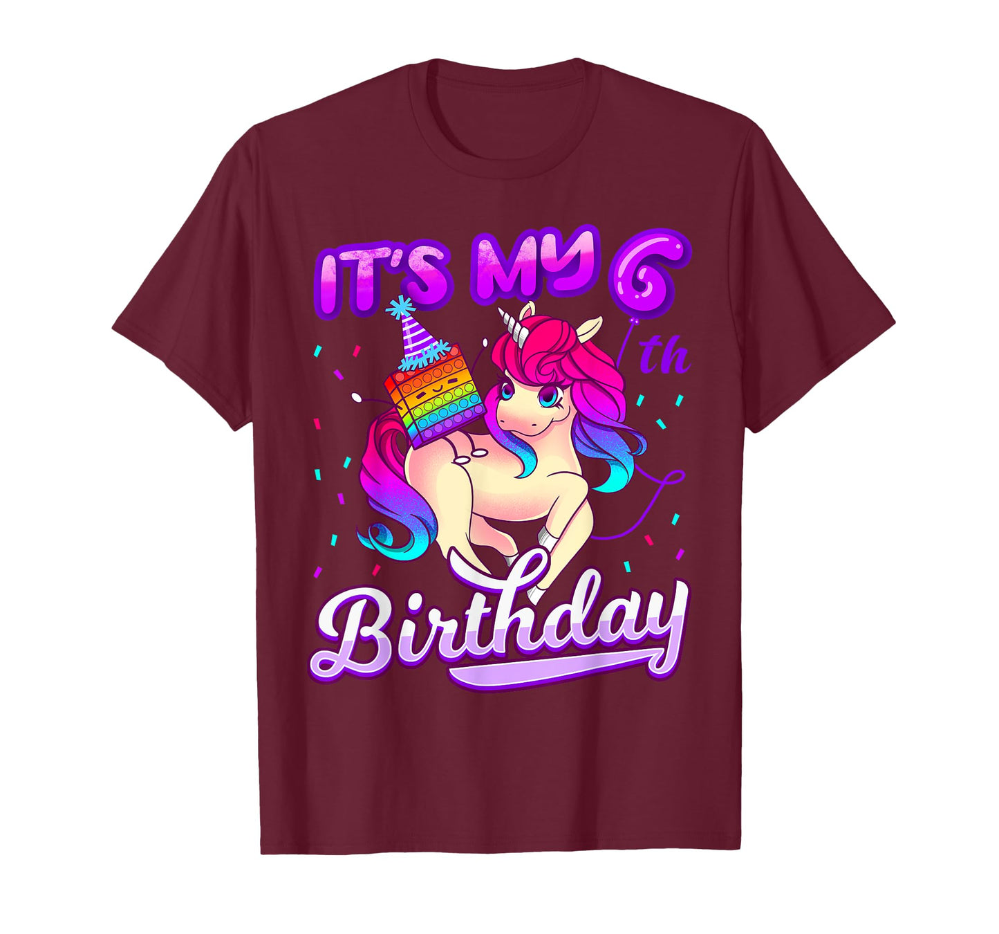 Birthday Girl 6 year old, it's my 6th Birthday, Unicorn T-Shirt