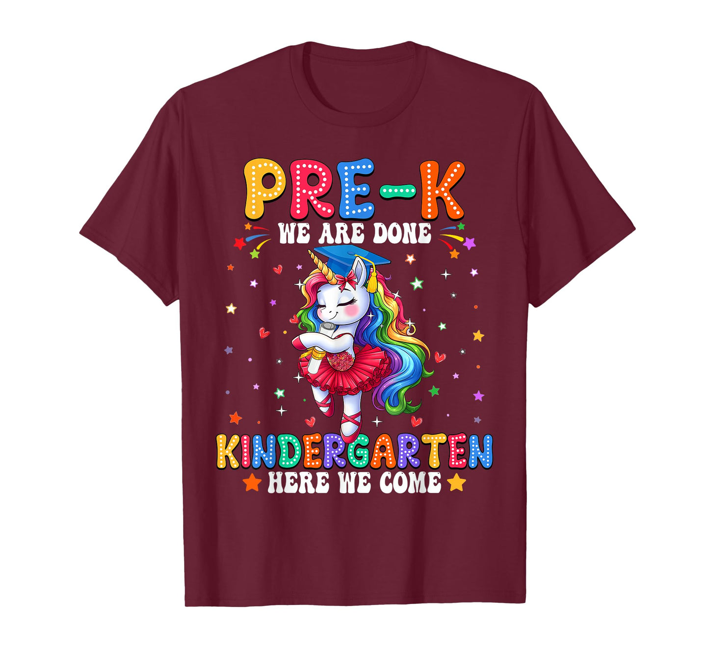 Preschool Graduation 2025 Pre-k Graduate Girls Unicorn Kids T-Shirt