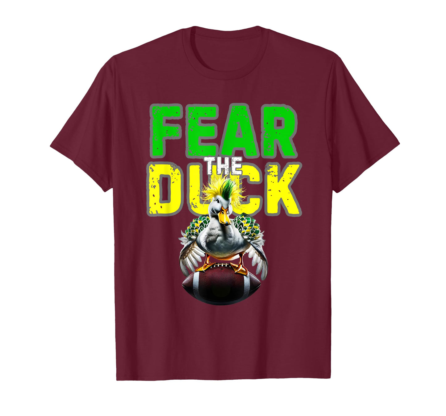 Fear the Duck from Quack Attack features a green and yellow T-Shirt