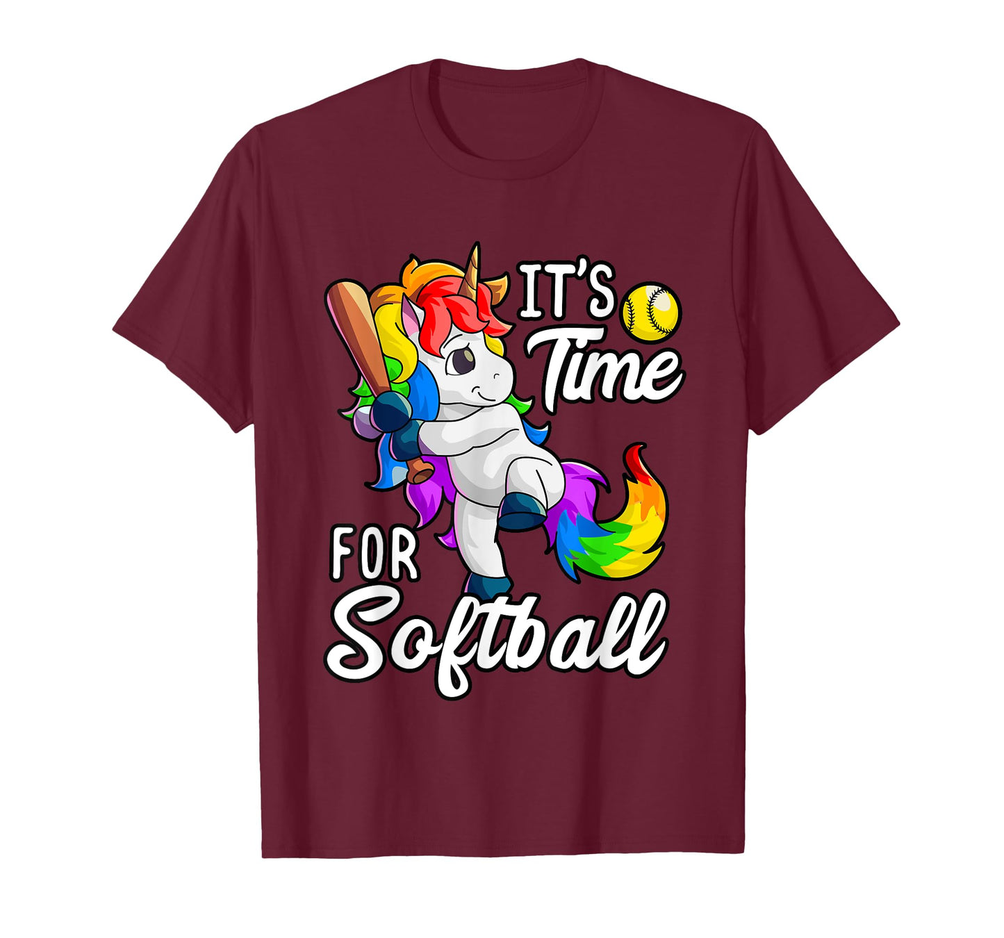 Unicorn Softball Shirt Girls Women Softball Player T-Shirt