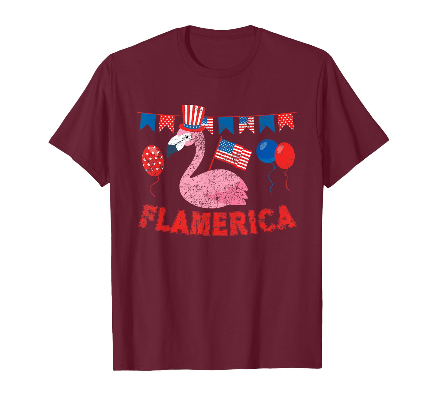 Flamerica American Patriotic Flamingo Flag Fourth Of July T-Shirt