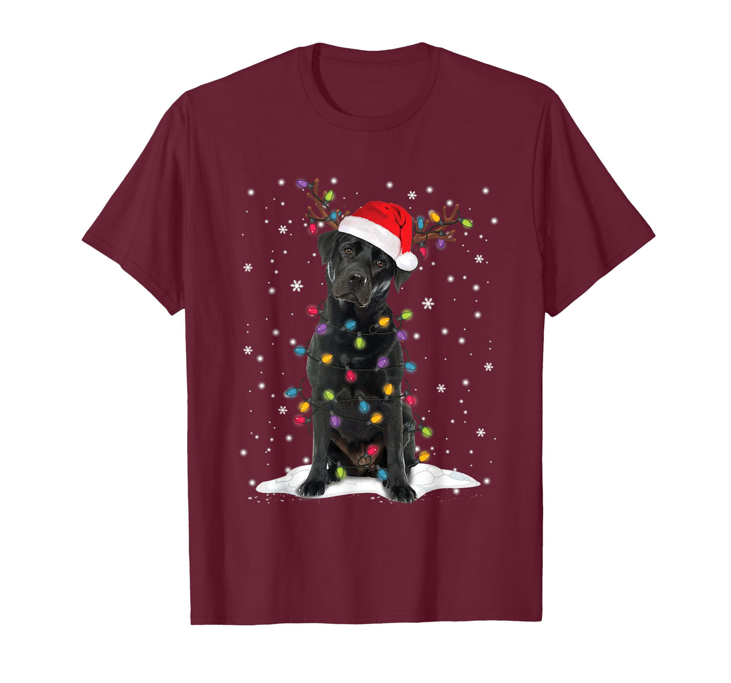 Black Lab Labrador Christmas Tree Reindeer Pajama Dog Xmas Men Women Kids T-Shirt