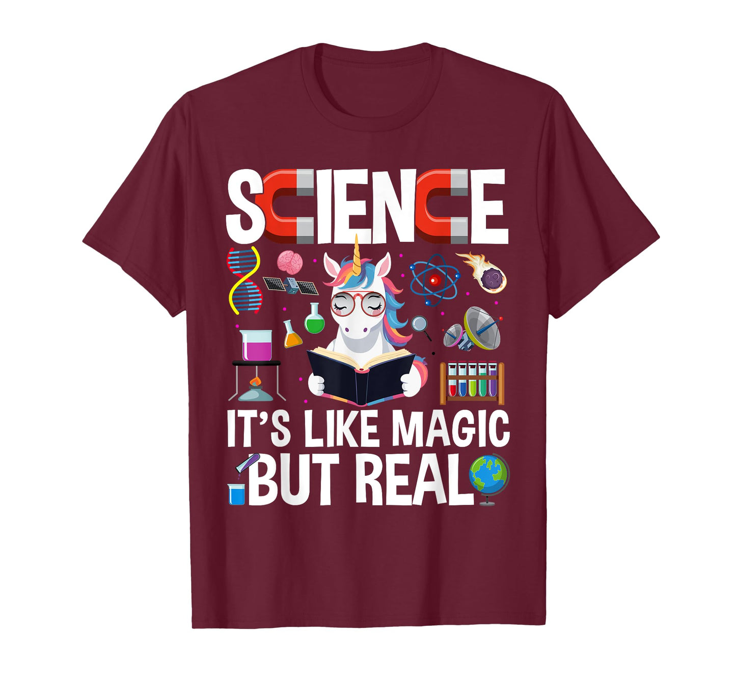 Funny Science Is Like Magic But Real Unicorn Funny Science T-Shirt