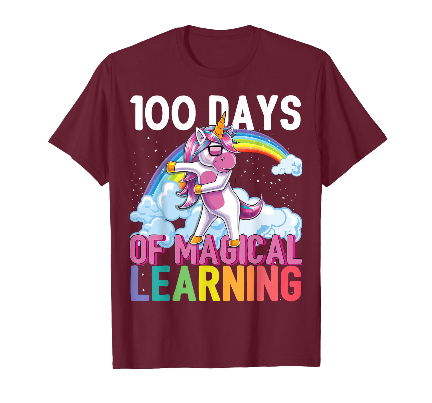 100 Days of Magical Learning Flossing Unicorn School Shirt T-Shirt