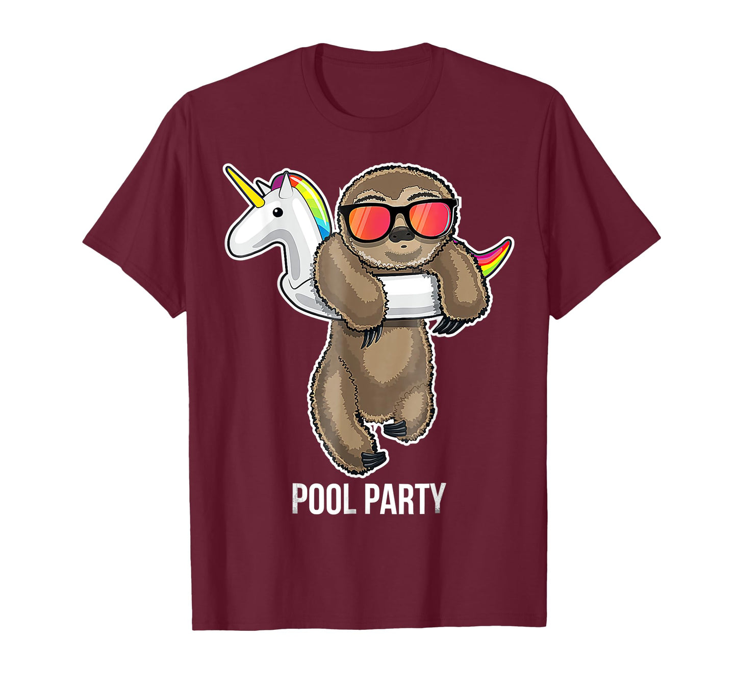 Pool Party Sloth Unicorn Float Funny Sloth Gifts T-Shirt