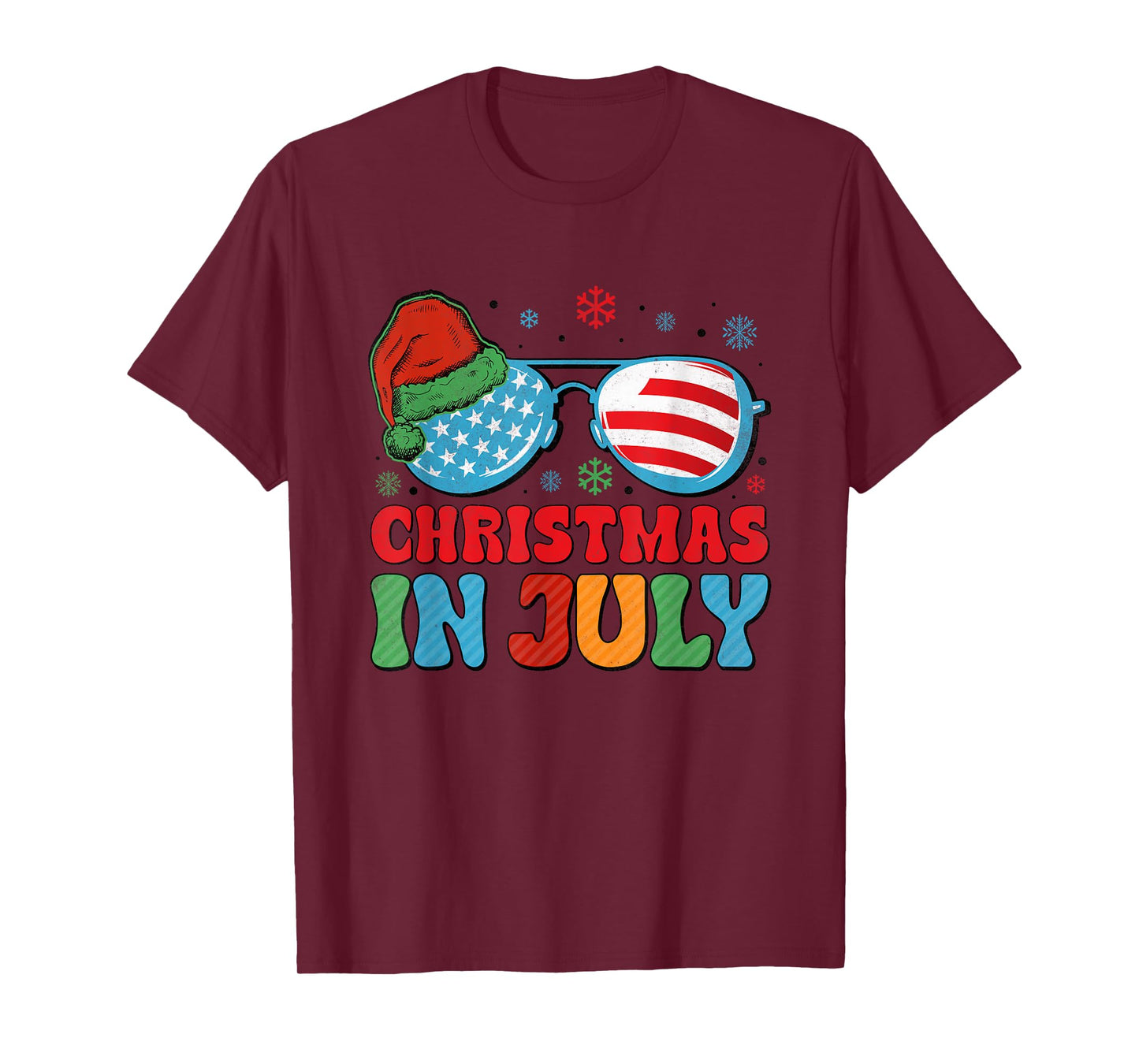 Santa Claus Sunglasses Beach Christmas In July Men Women Kid T-Shirt