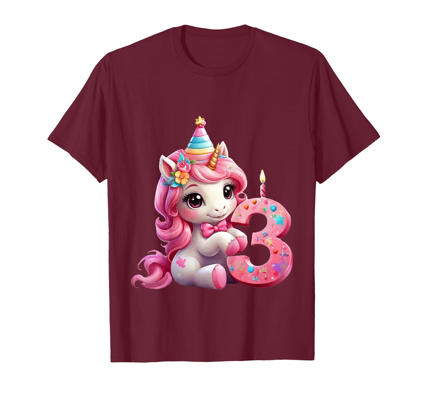 NUMBER 3 YEARS GIRL UNICORN 3rd BIRTHDAY T-Shirt