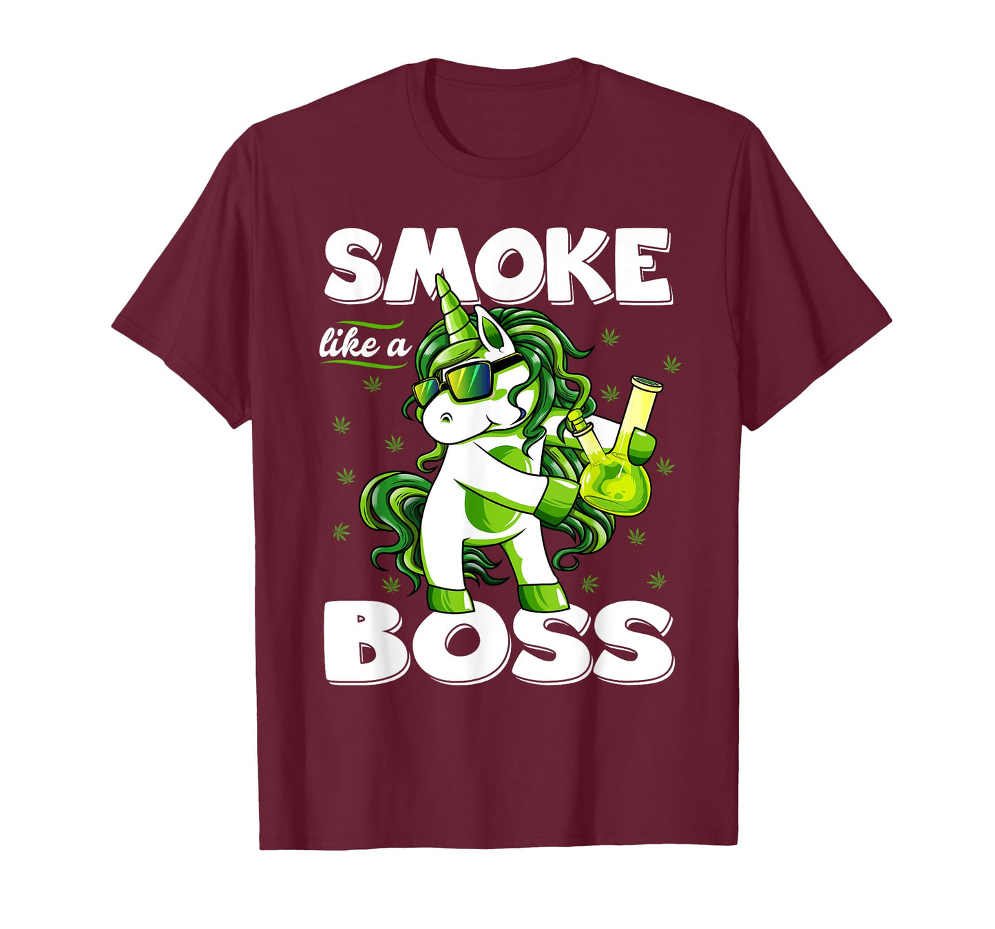 Funny 420 Marijuana Weed T Shirts Unisex-Adults Black Small Modern Round Collar Short Sleeve T-Shirt 420 Unicorn Floss Like A Boss Weed Pot Leaf Marijuana T-Shirt
