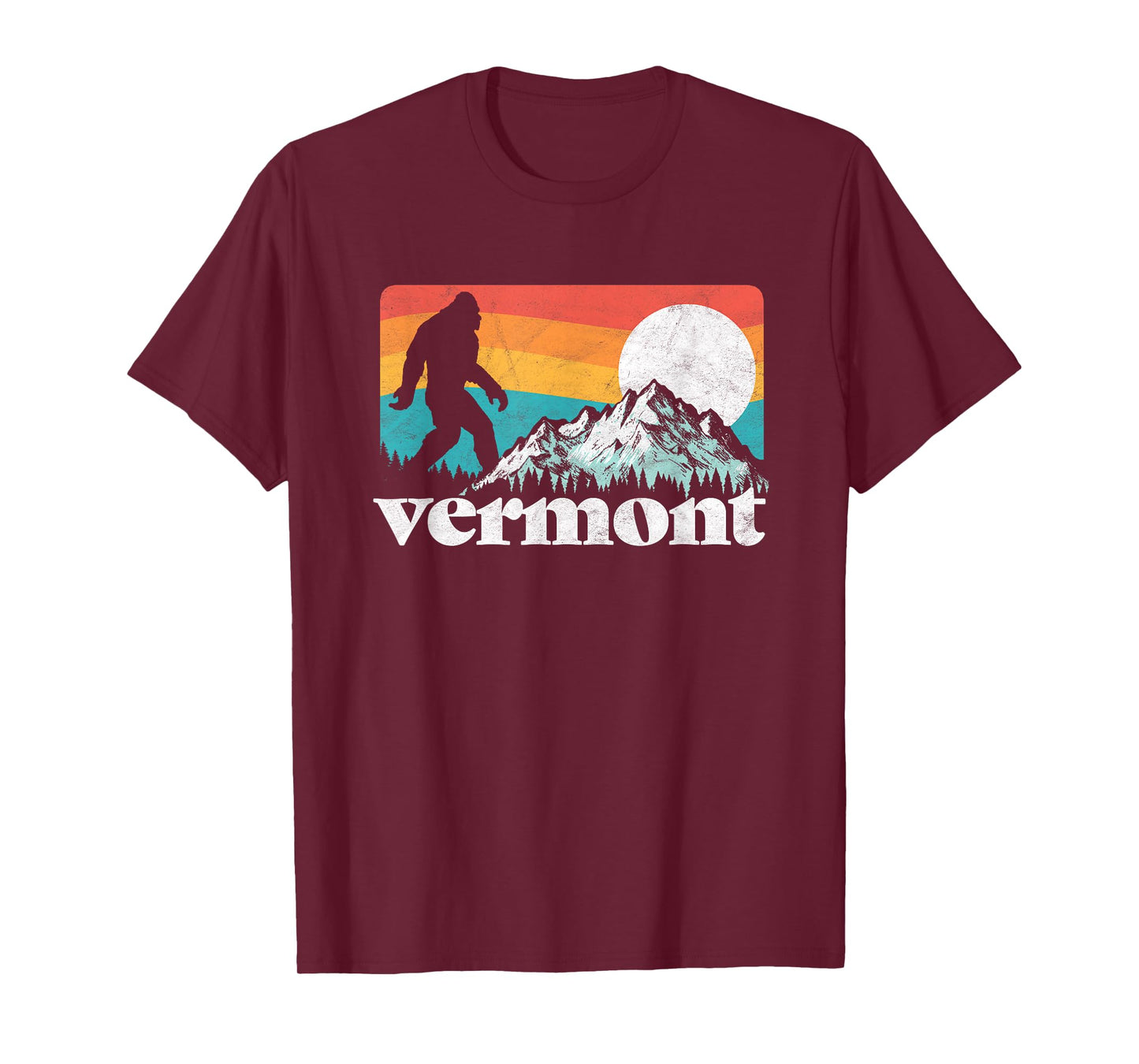Vermont Pride Bigfoot Mountains Retro Nature Graphic T-Shirt