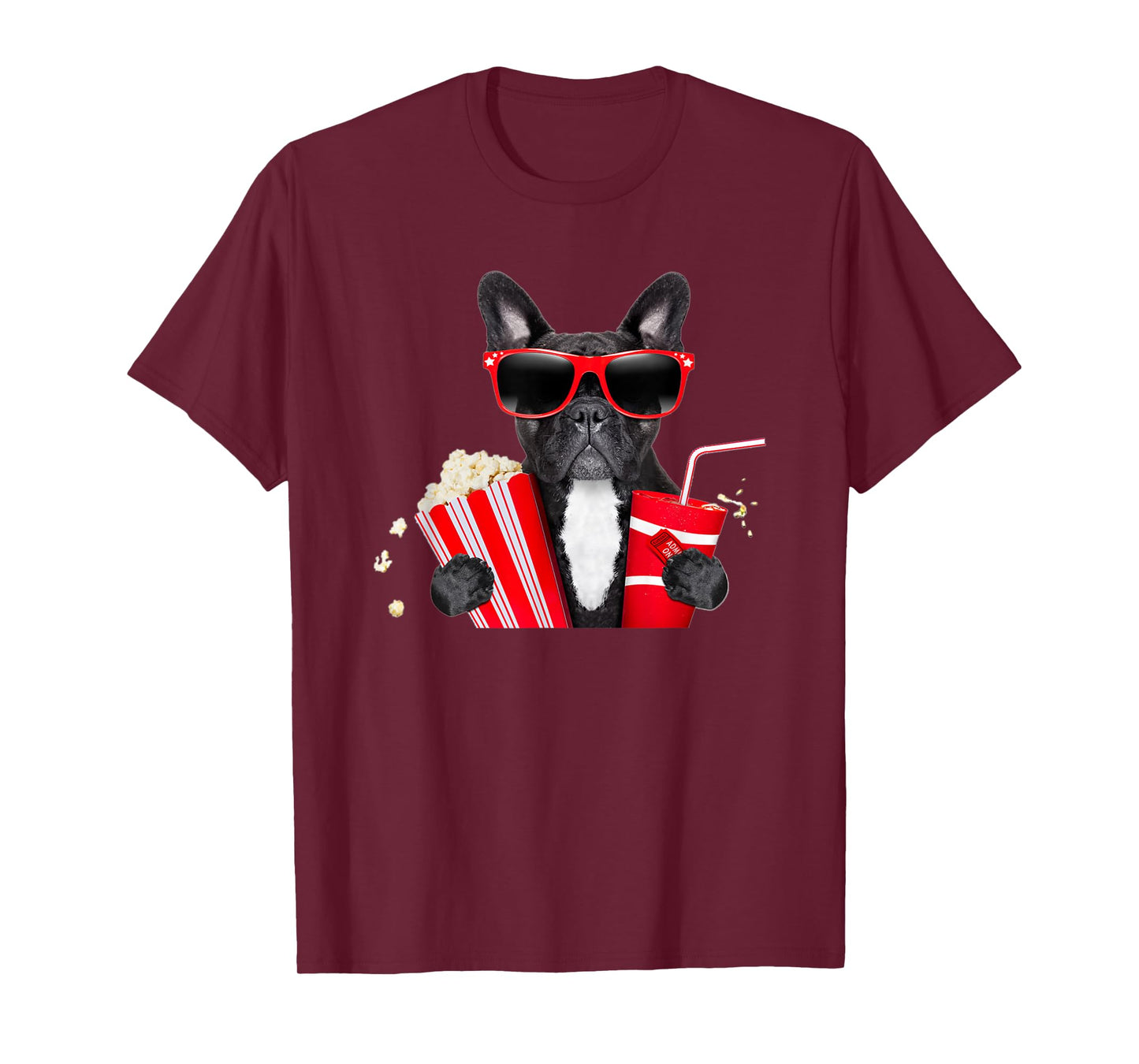 French Bulldog Sunglasses Movie Cinema Tshirt Dog Lover Gift T-Shirt