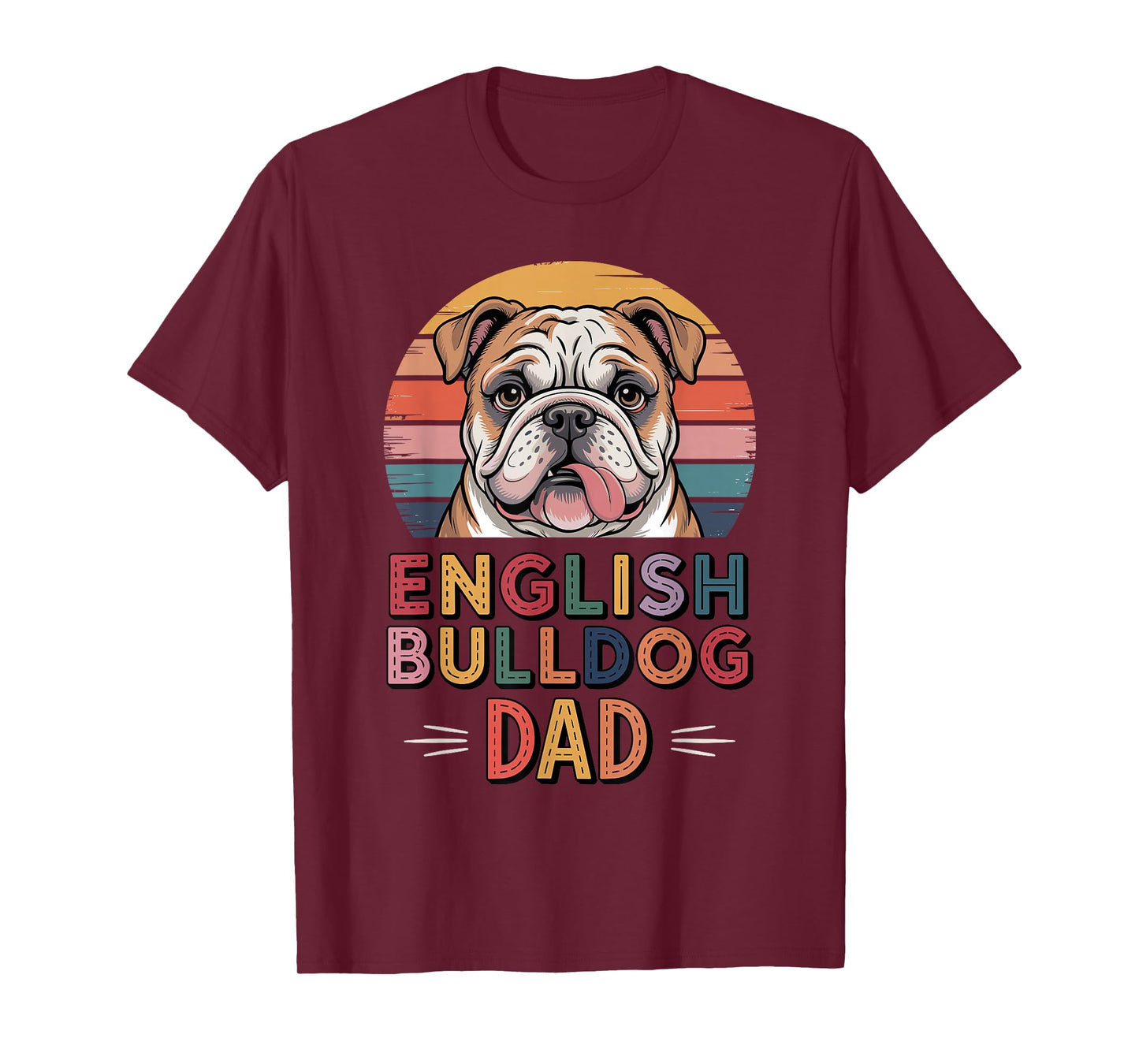 Retro English Bulldog Dad Bulldogs T-Shirt